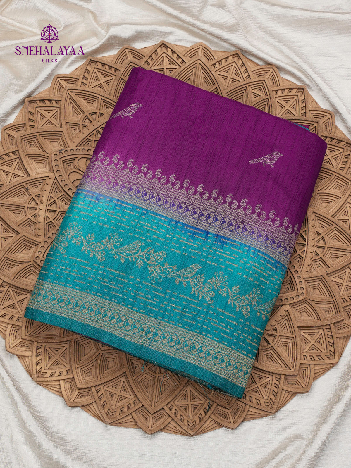 Violet Banaras Dola Silk Saree