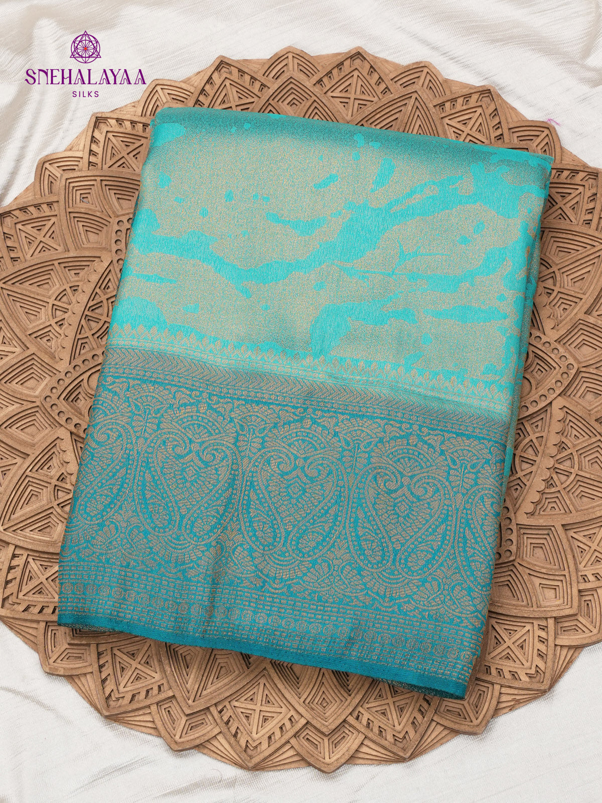 Peacock Blue Soft Silk Saree