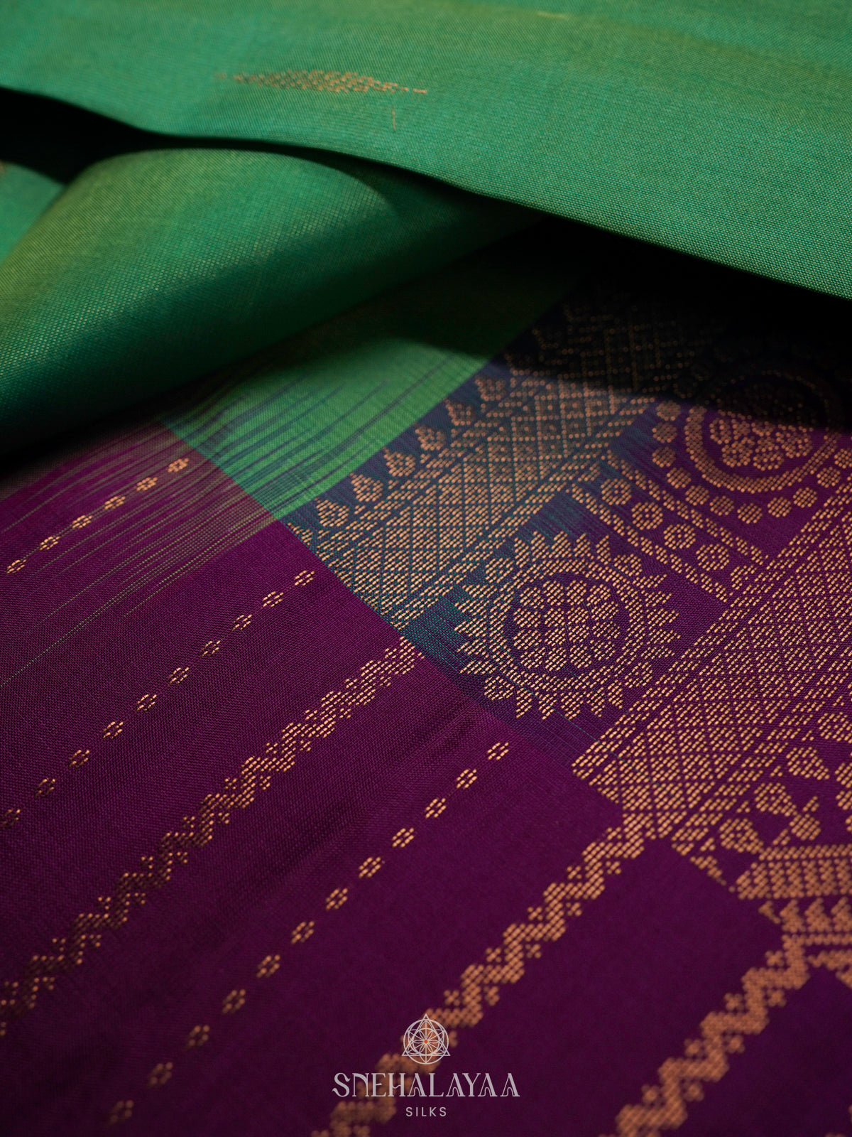 Teal Green Kanjivaram Silk Saree