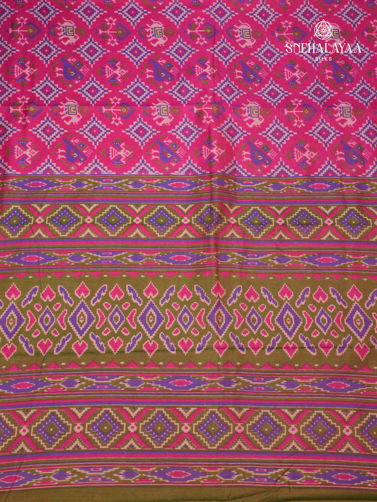 Rani Pink Ikat Saree