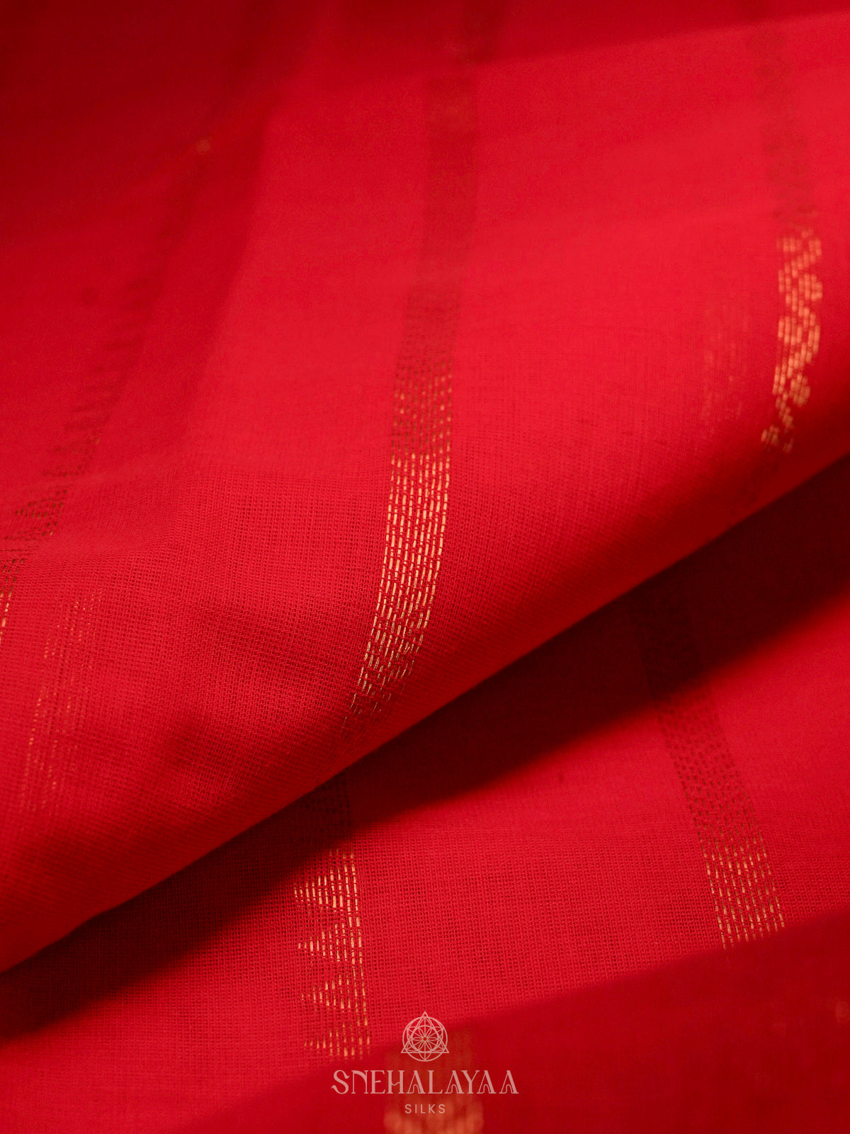 Red Kanchi Cotton Saree
