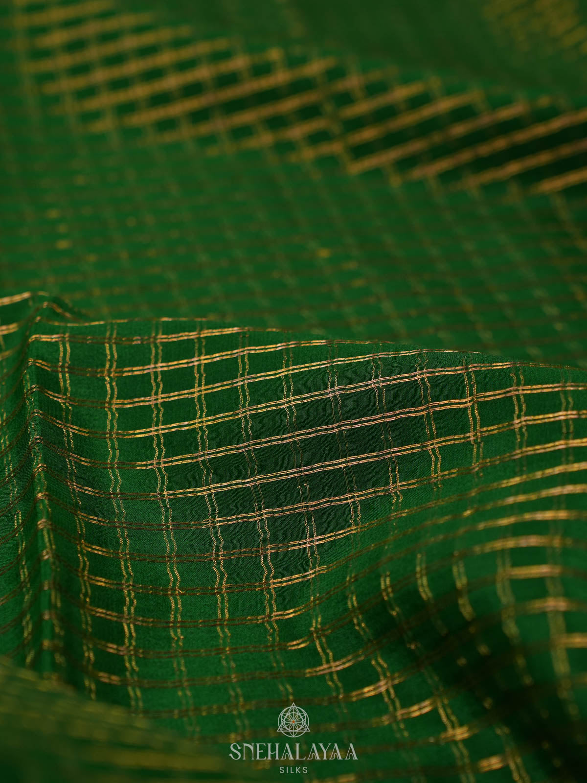 Bottle Green Mysore Silk Saree