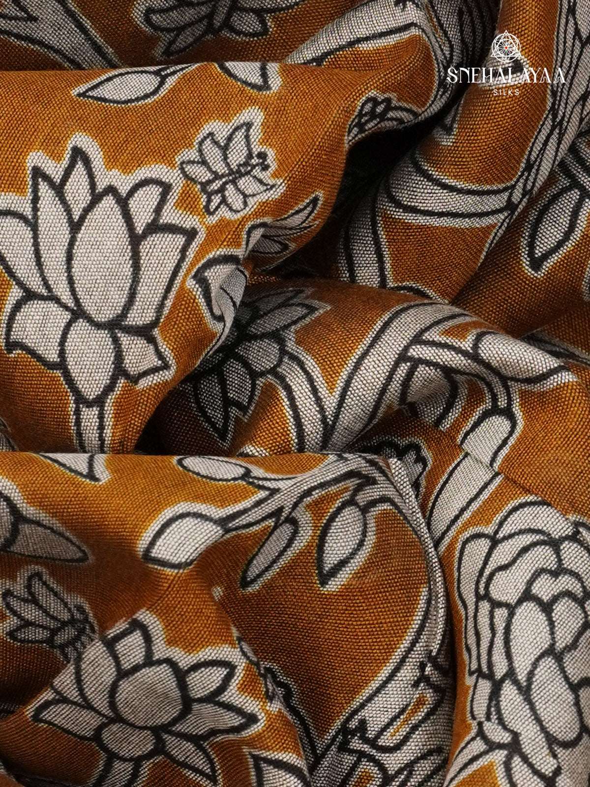 Mustard Orange Chanderi Saree