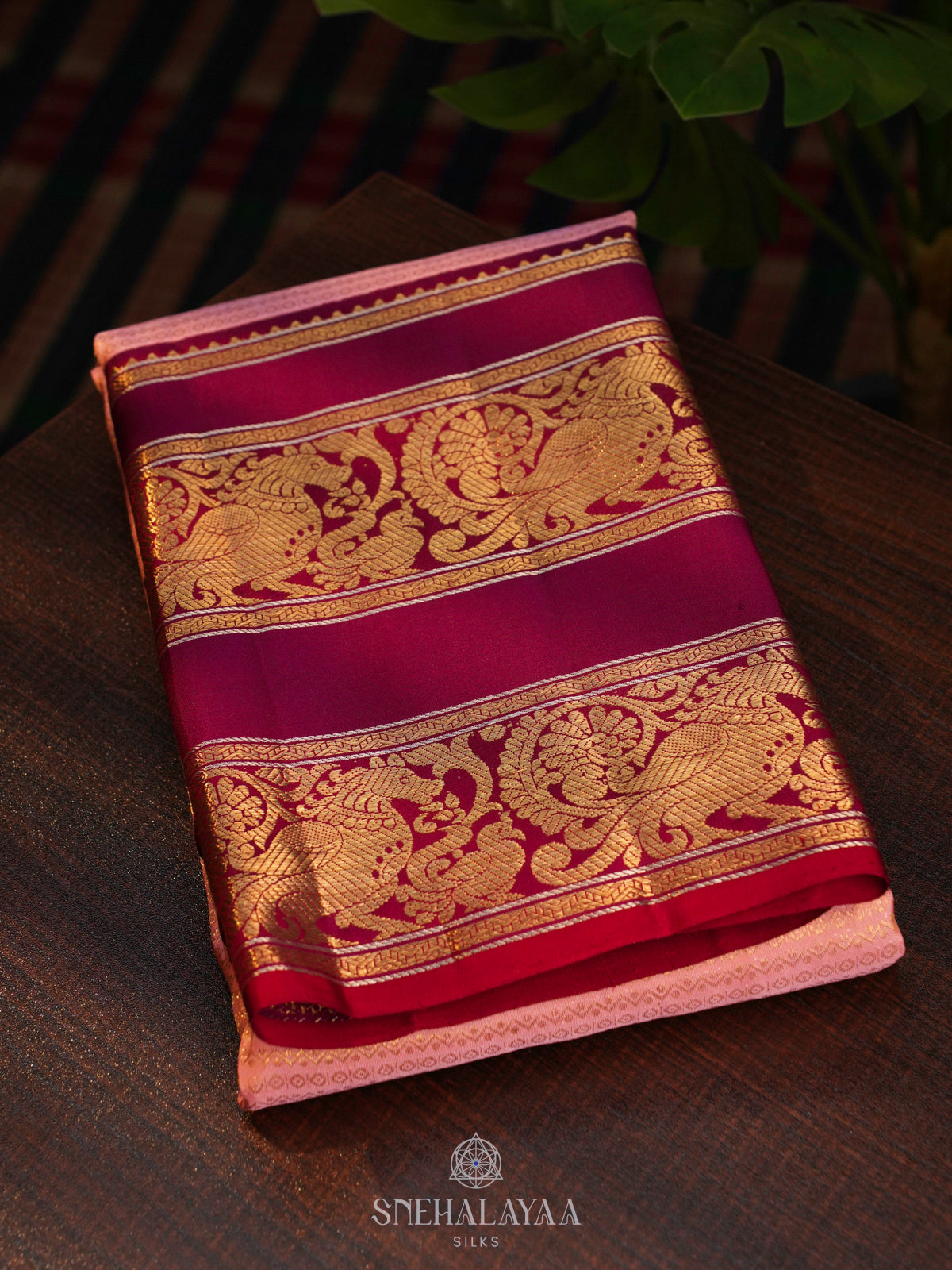 Peach Kanjivaram Silk Saree