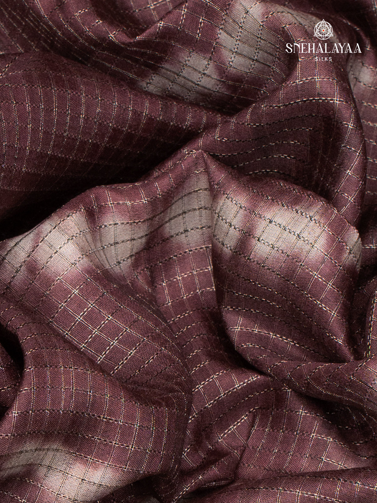 Burgundy Tussar Saree