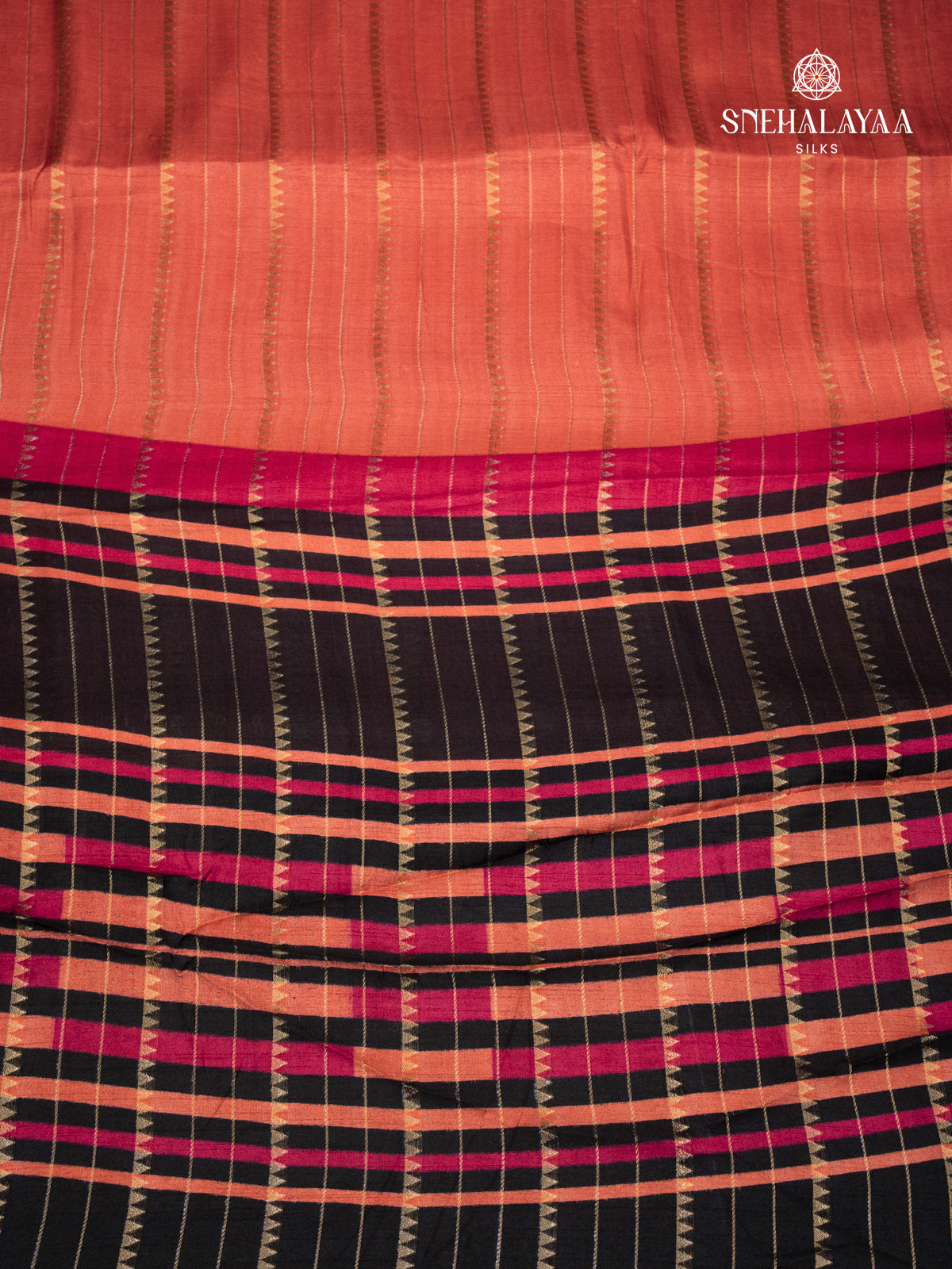 Rust Orange Dola Silk Saree