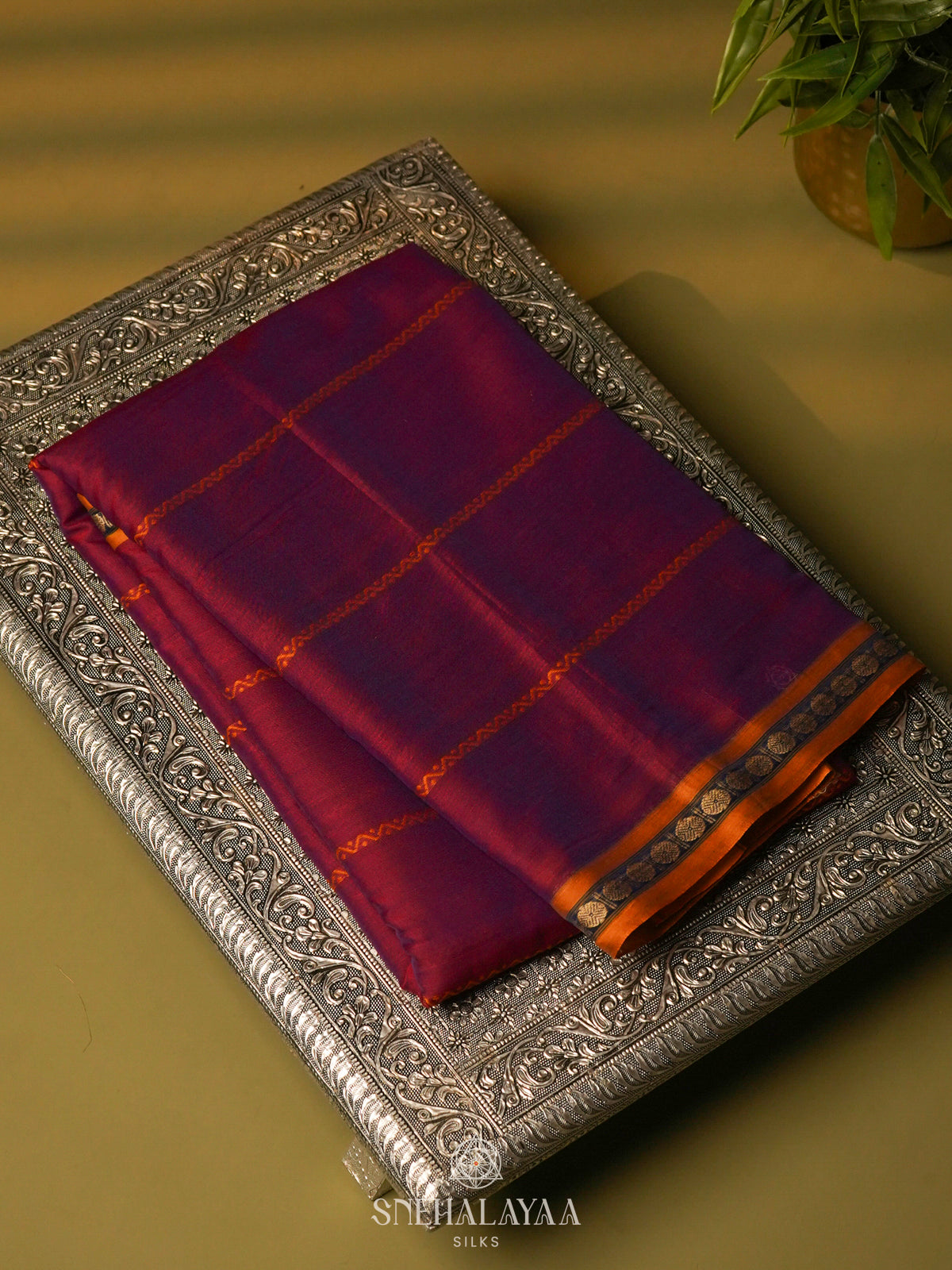 Magenta Narayanpet cotton Saree without Blouse