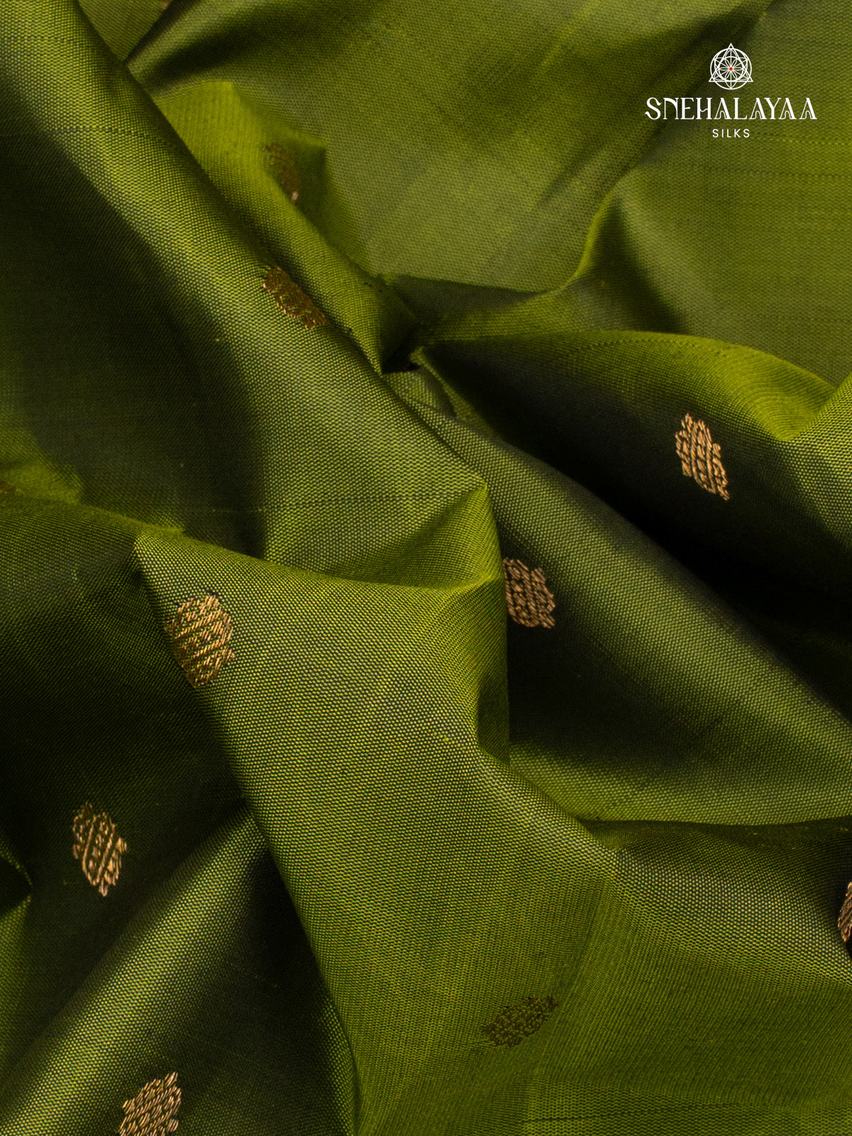 Olive Green Korvai Kanjivaram Silk Saree