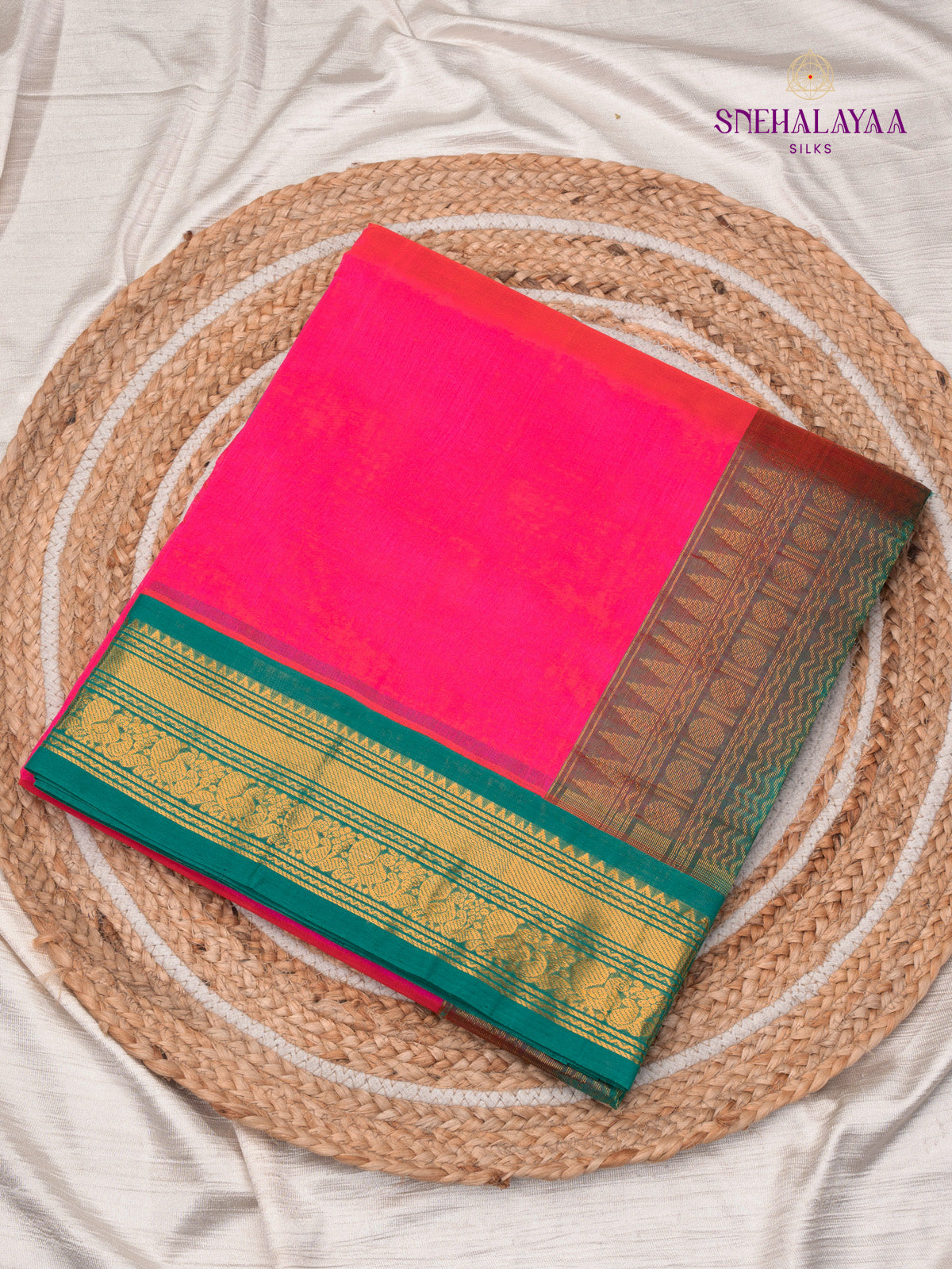 Pink Kanchi Silk Cotton Saree