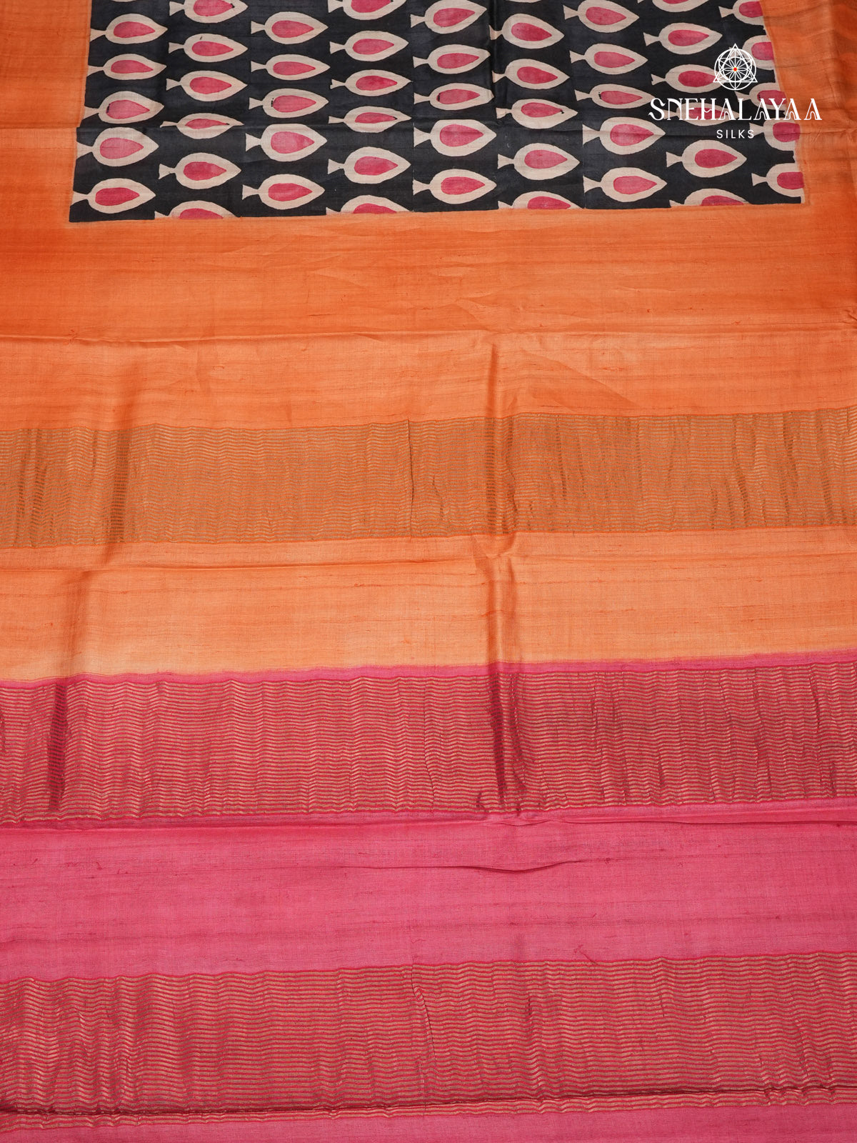 Multicolour Tussar Silk Saree