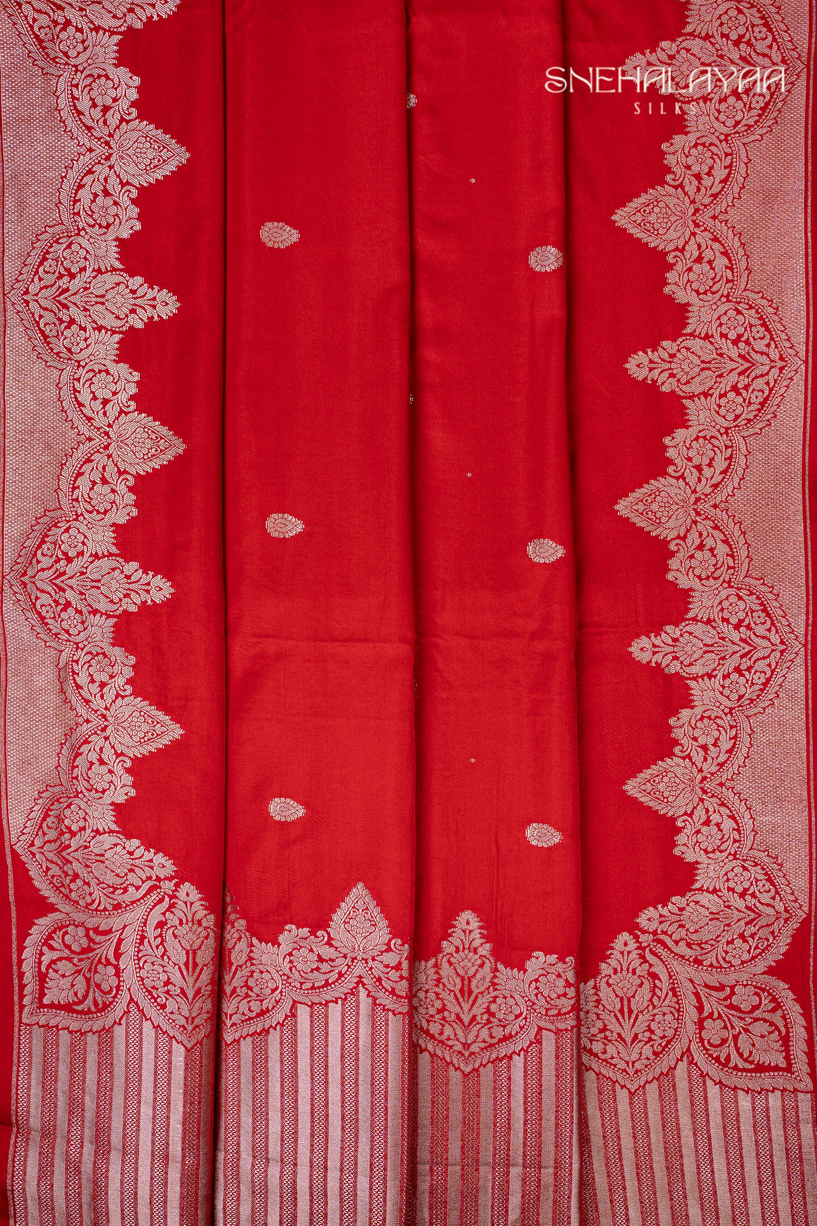 Red Satin Banaras Silk Saree