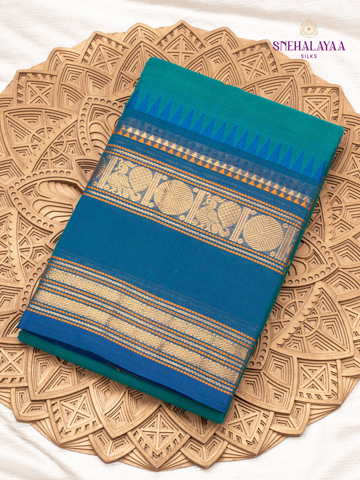 Blue Chettinad Cotton Saree