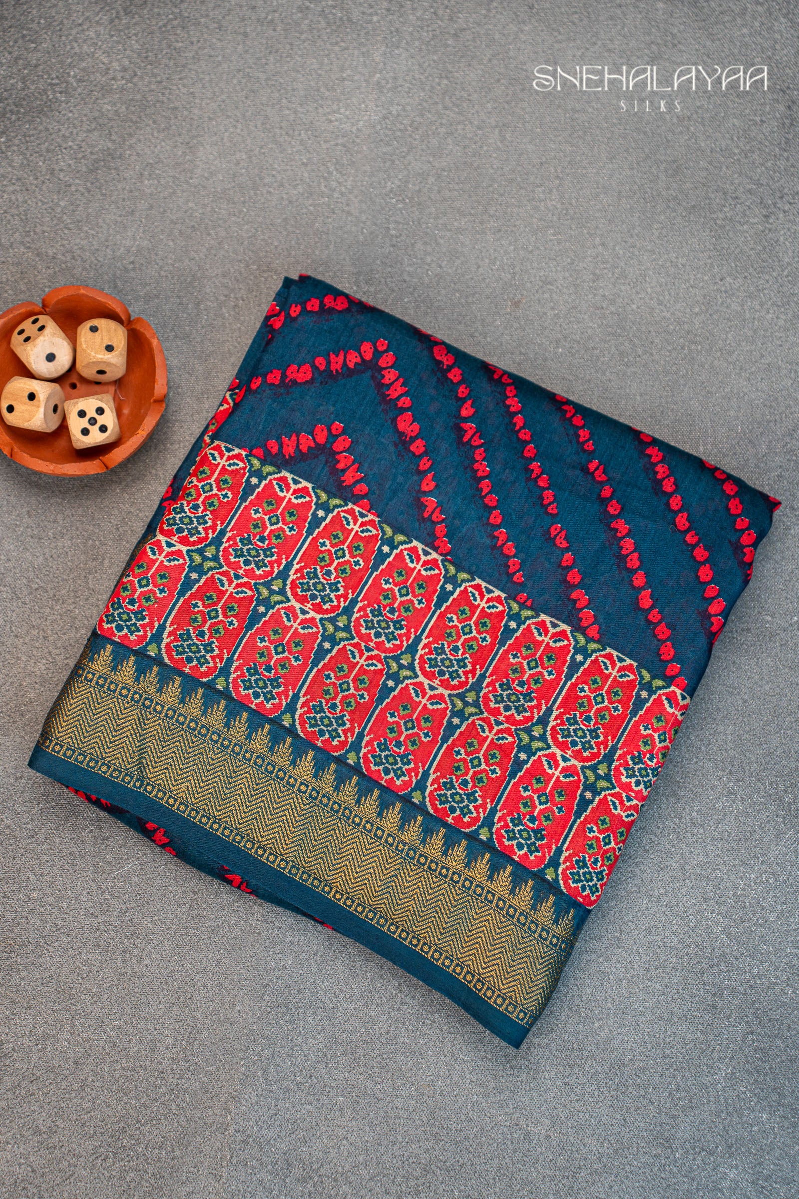 Aegean Blue Chanderi Saree