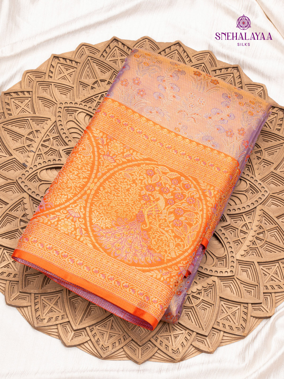 Peach Pink Kanjivaram Silk Saree