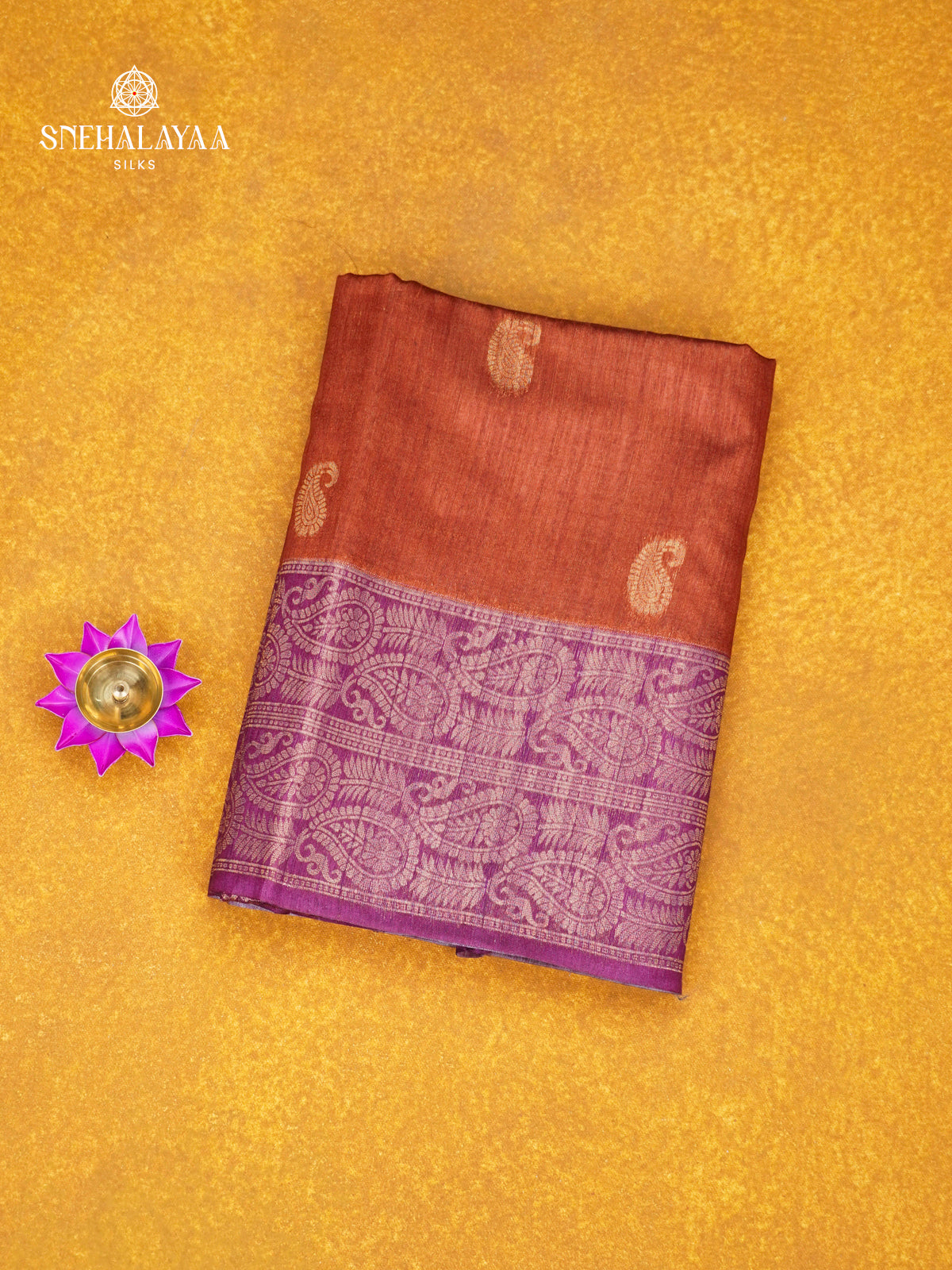 Orange Jute Saree