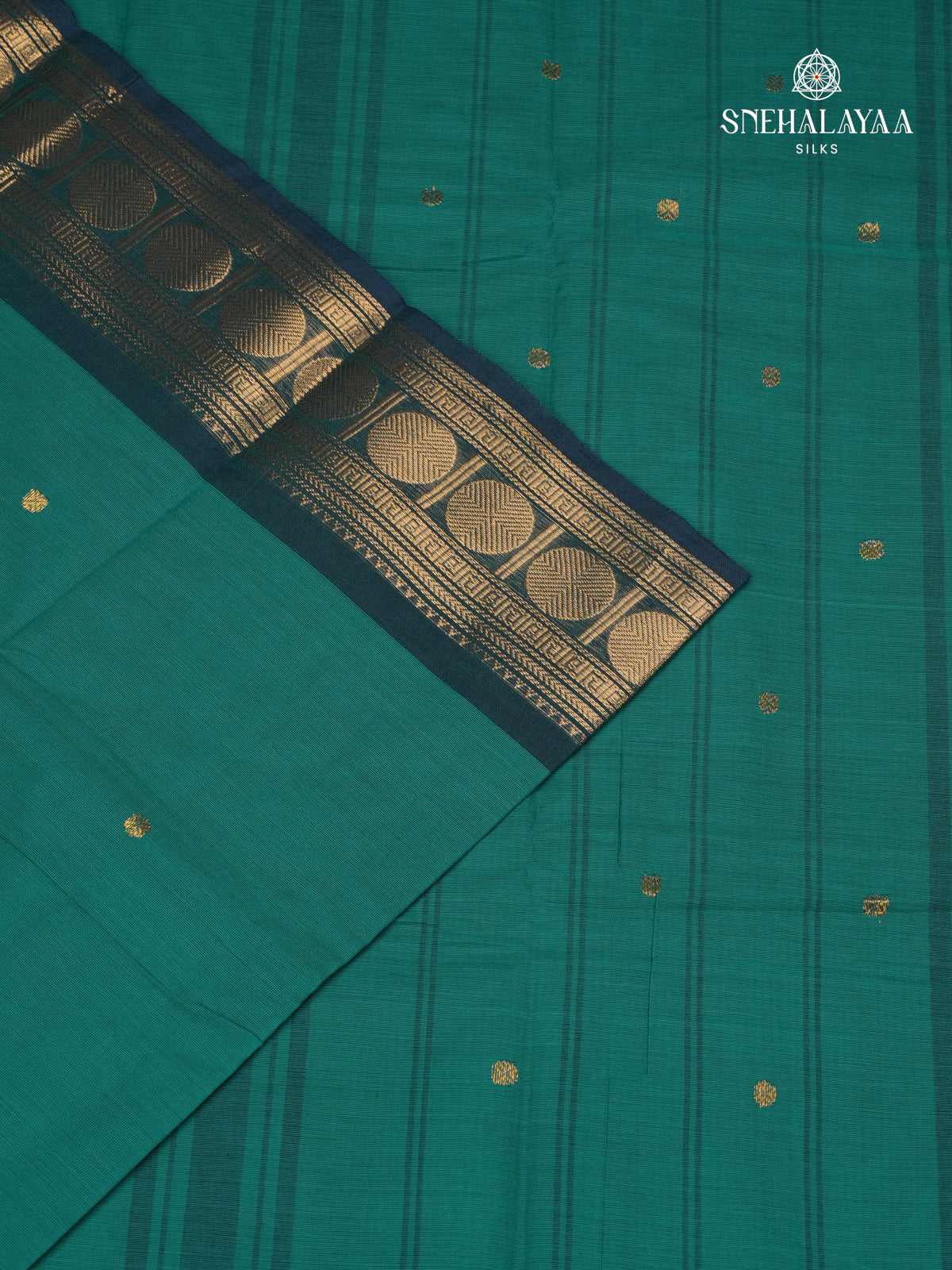 Peacock Blue Chettinad Cotton Saree