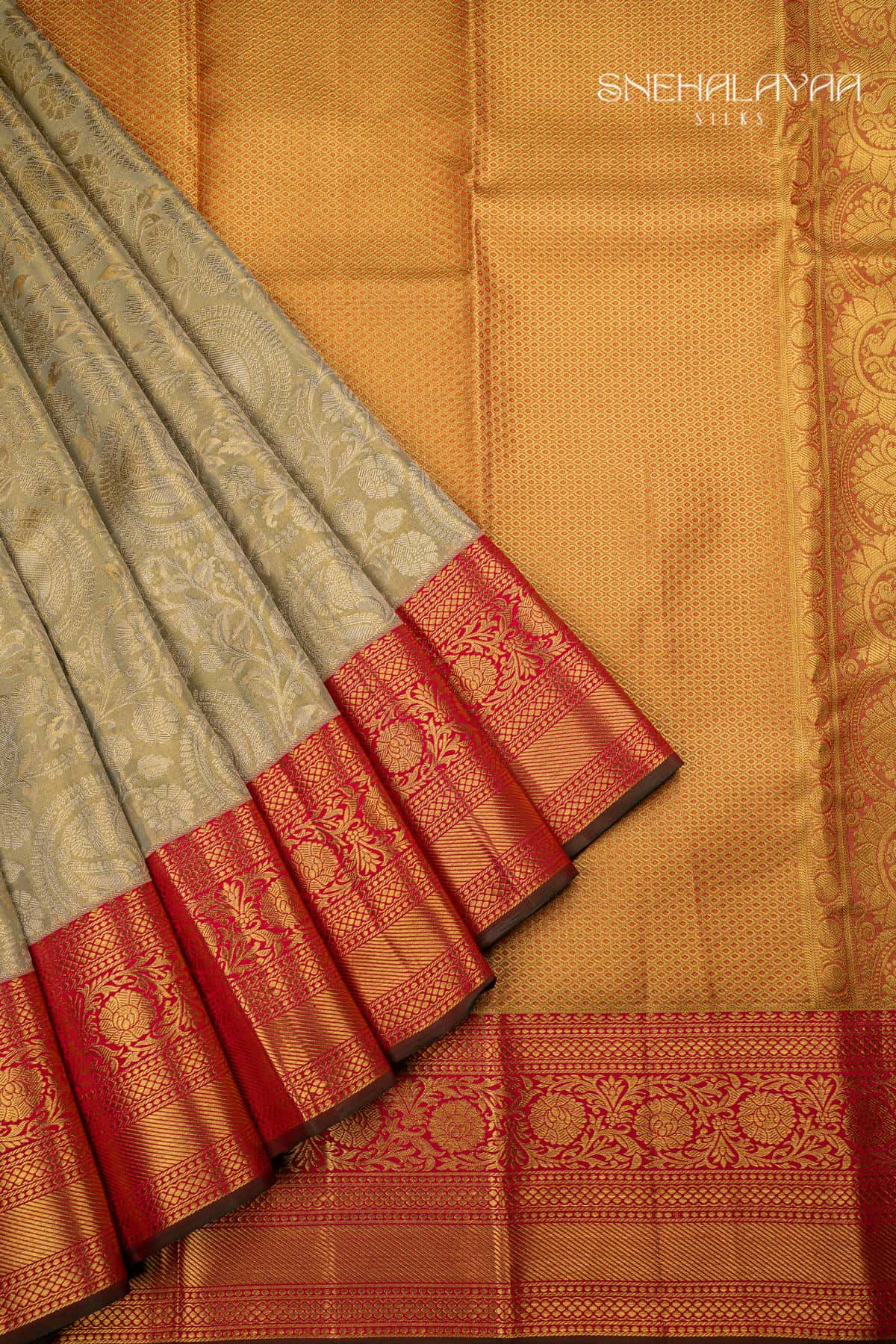 Gold Kancheevaram Tissue Silk Saree
