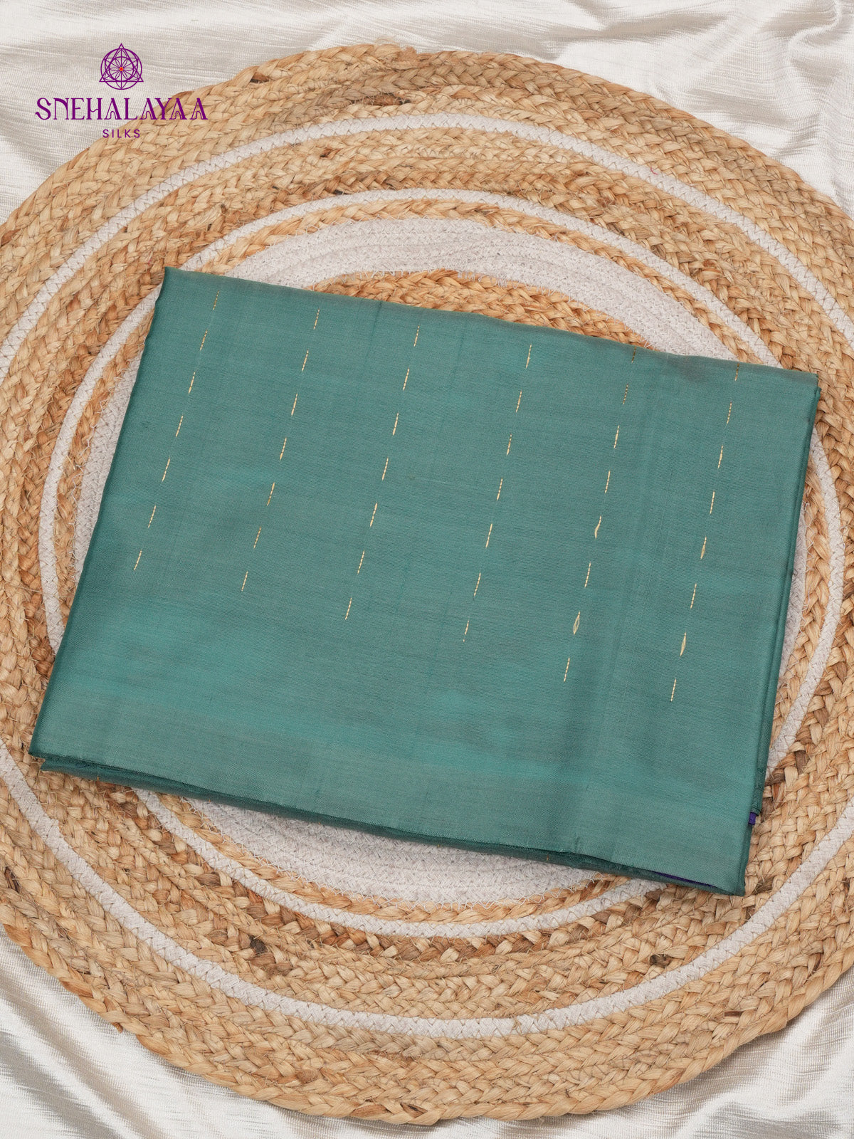 Teal Green Banana Pith Saree