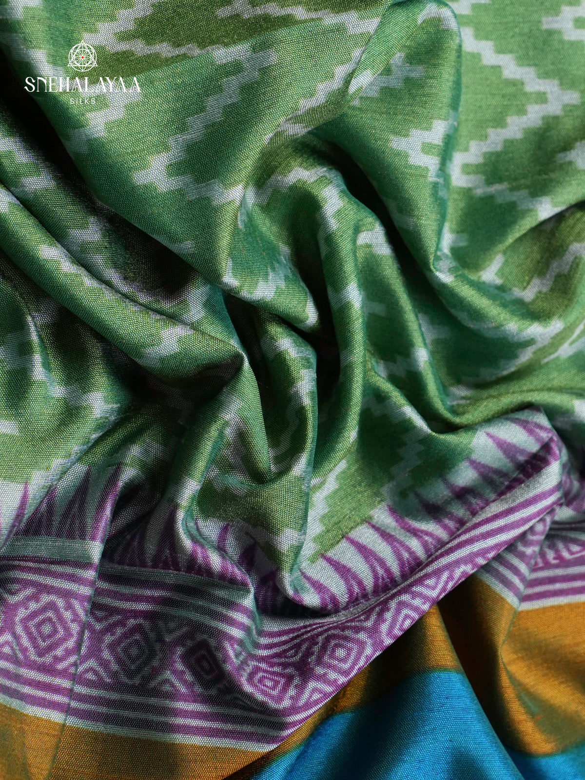 Green Ikat Saree