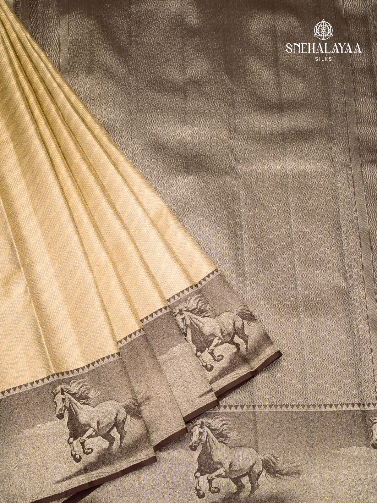 Sandal Kanjivaram Silk Saree
