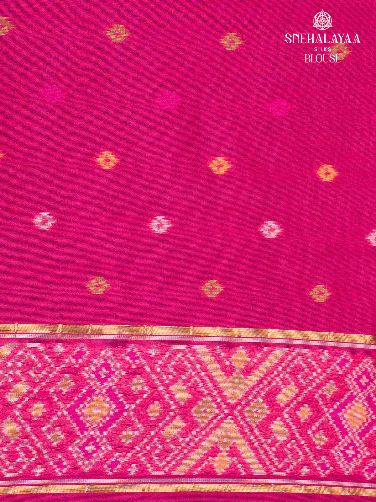 Navy Blue Ikat Silk Saree