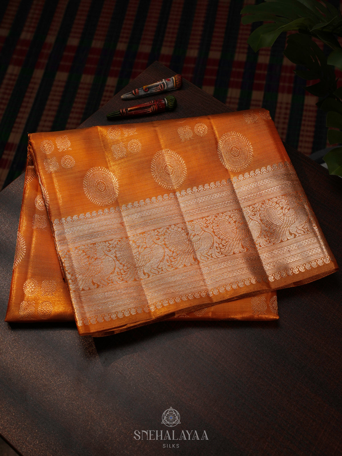 Orange Kanjivaram Silk Saree