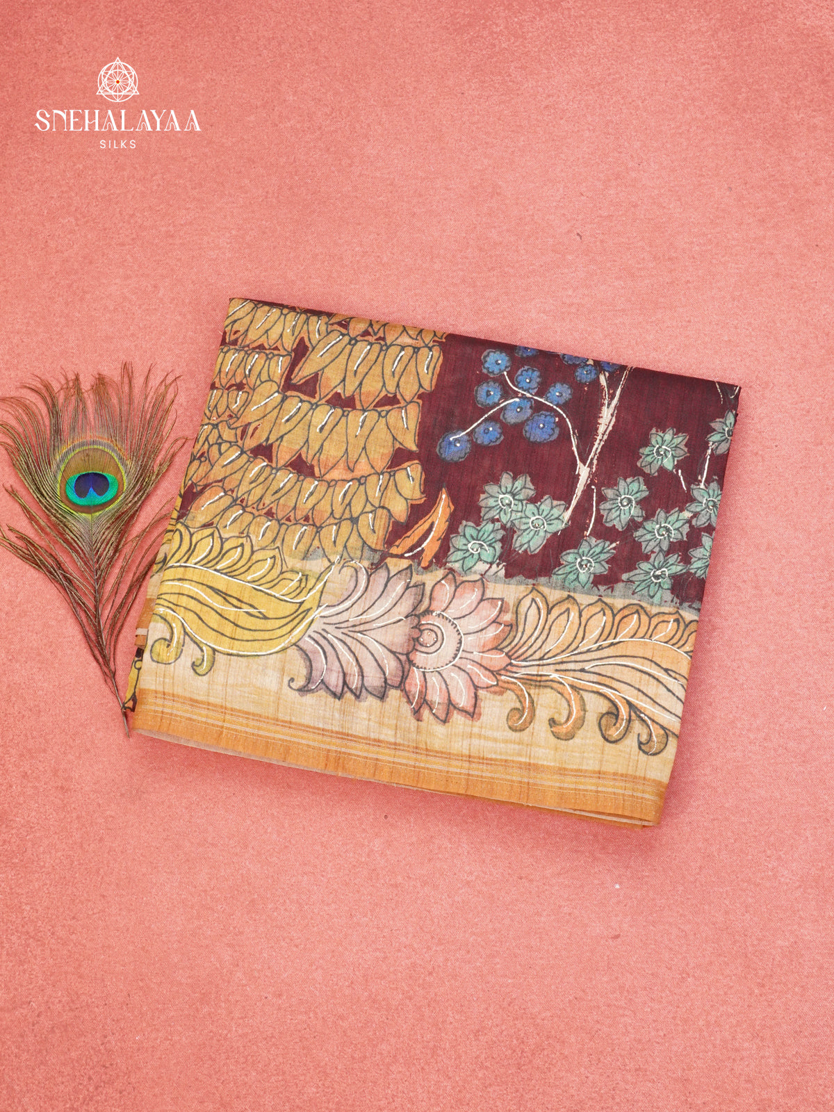 brown Munga Tussar Saree