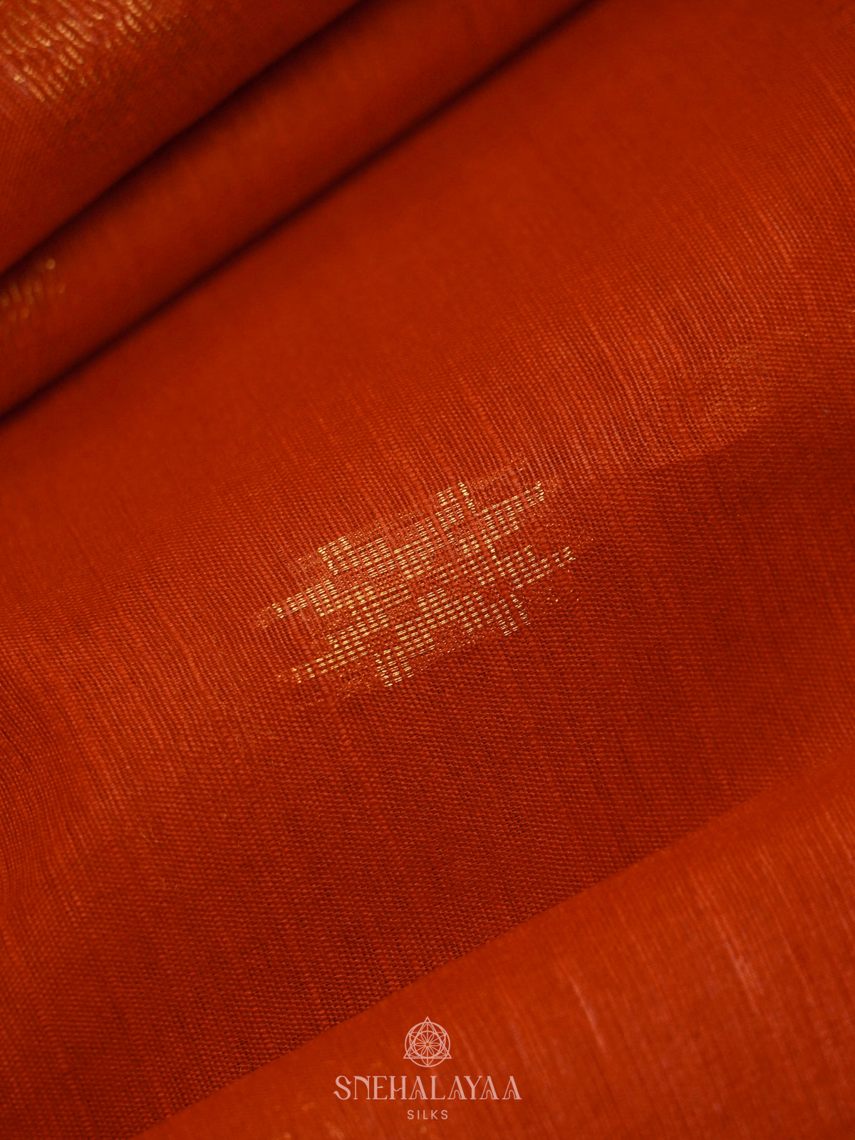 Orange Bamboo Silk Saree