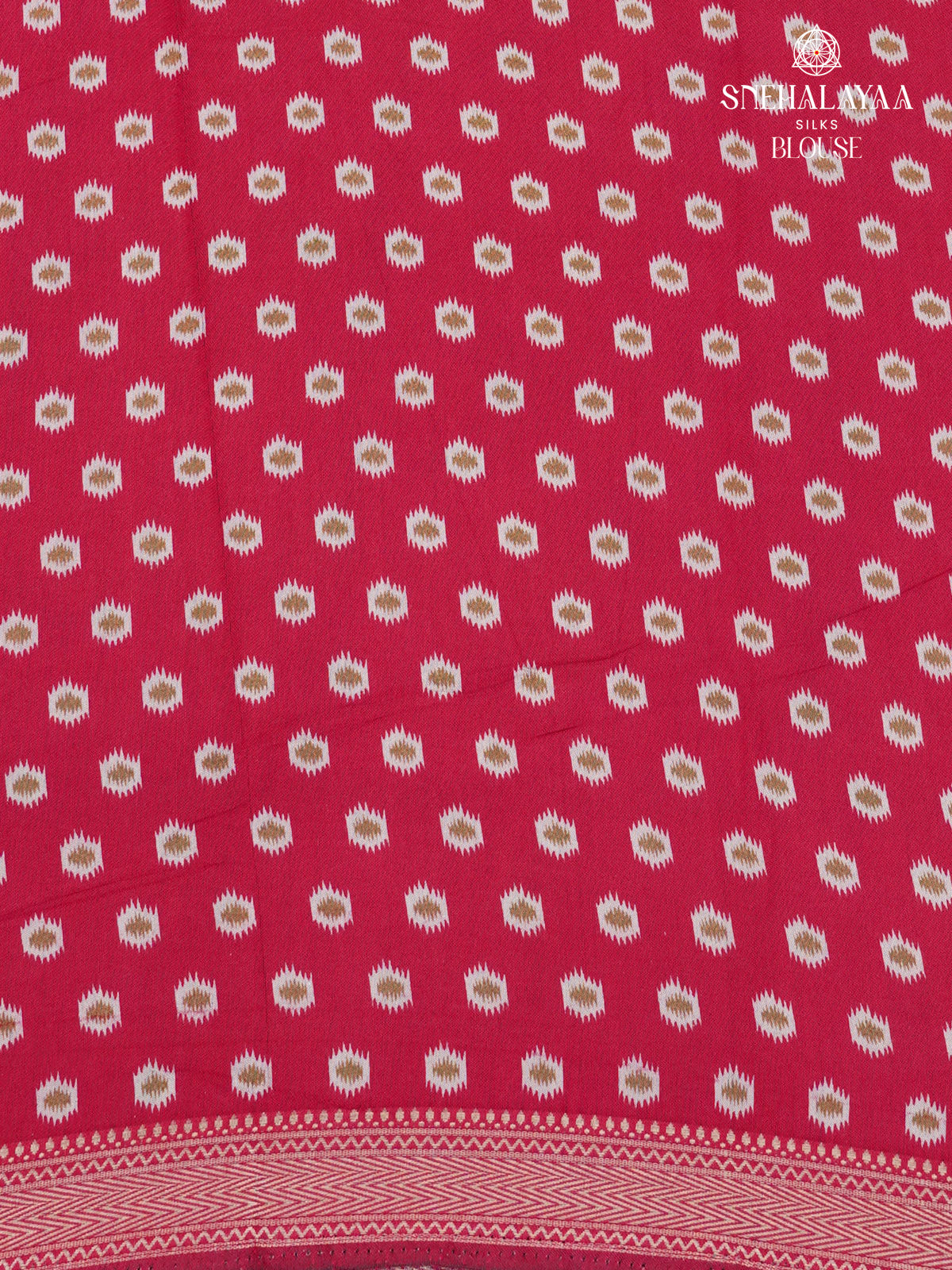 Beige With Rani Pink Border Munga Tussar Saree