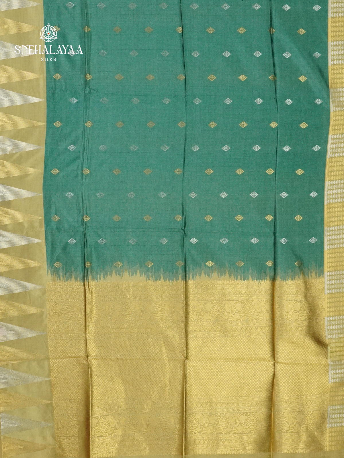 Emerald Green Jute Saree