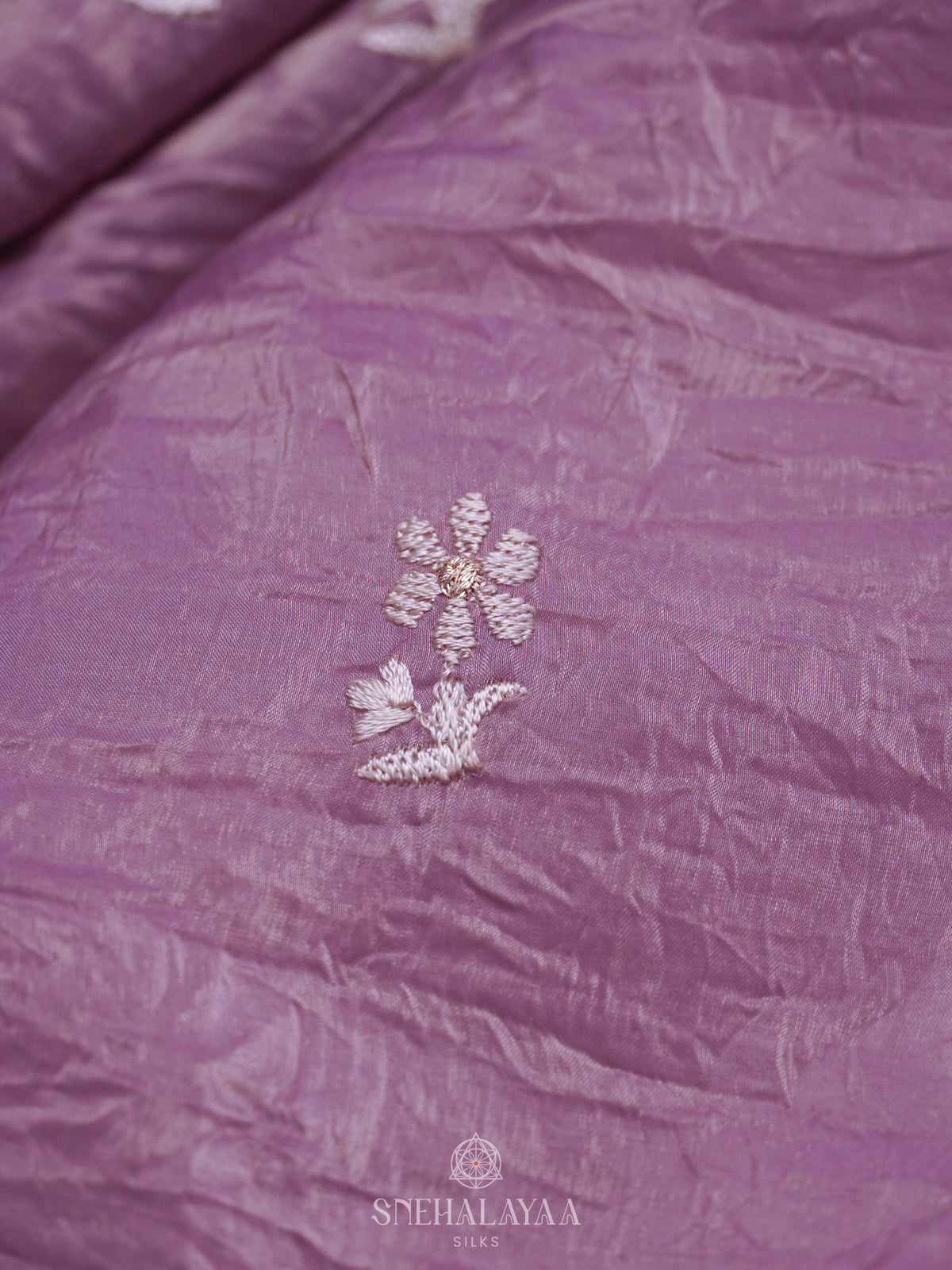 Purple Crushed Tissue Saree