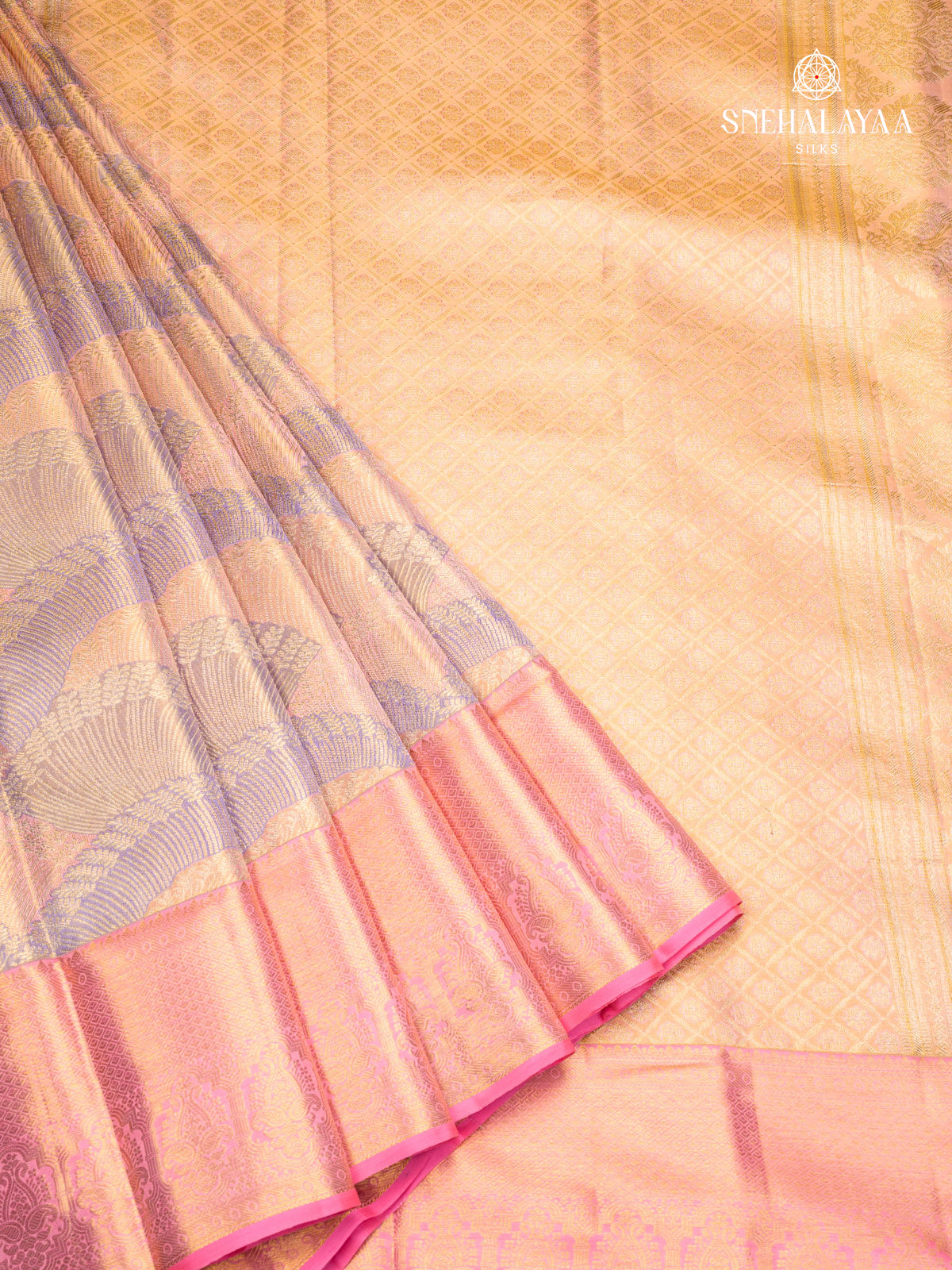 Peach Kanjivaram Silk Saree