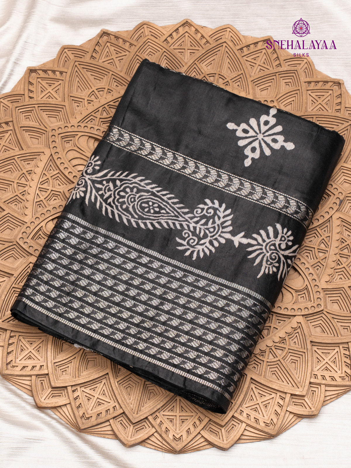 Black Bamboo Silk Saree