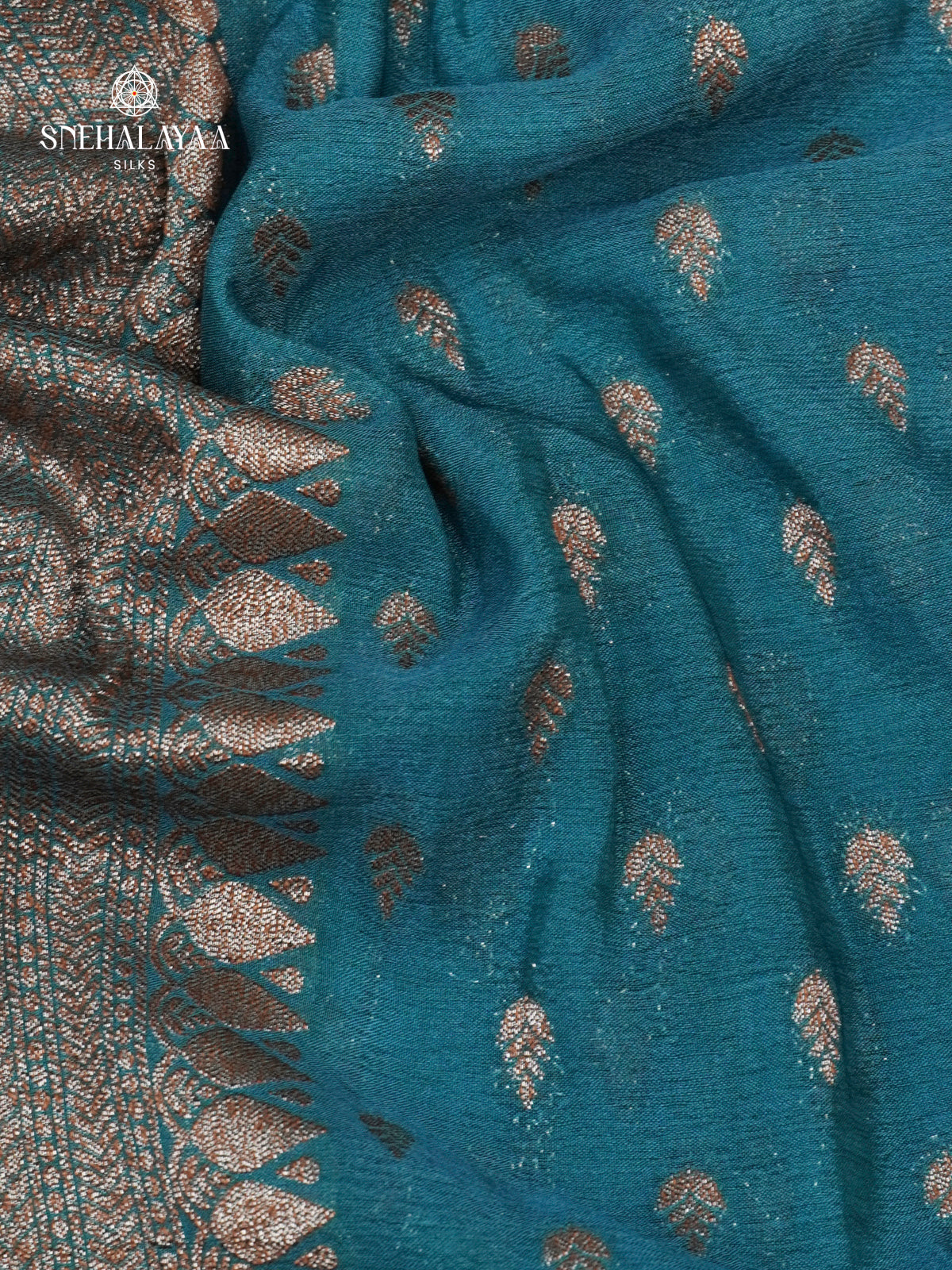 Sky Blue Banaras Crepe Silk Saree