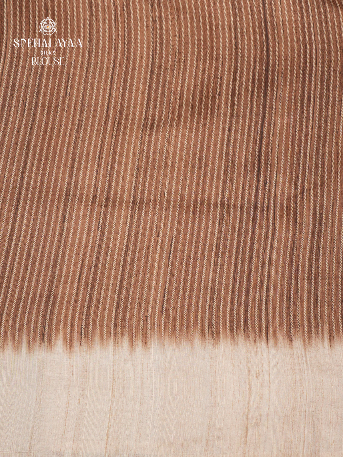 Brown Tussar Embroidery Saree