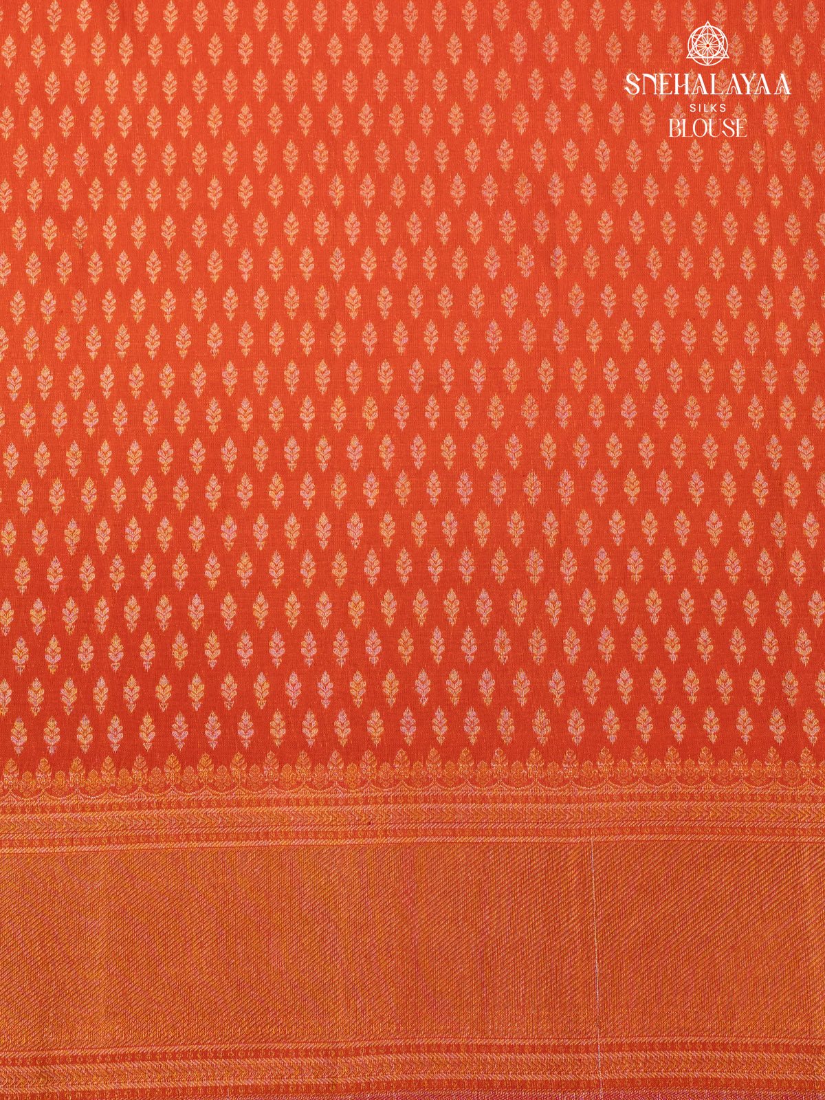 Rust Orange Kanjivaram Silk Saree
