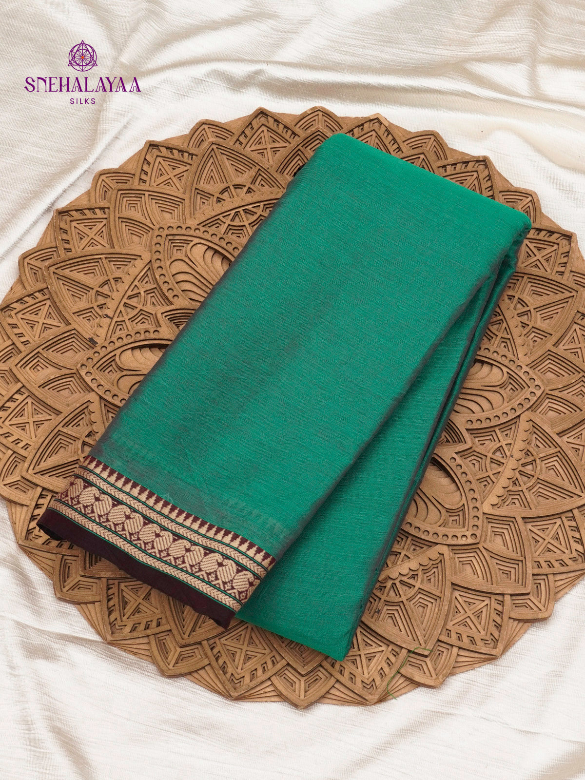 Teal Green Narayanpet Cotton Saree