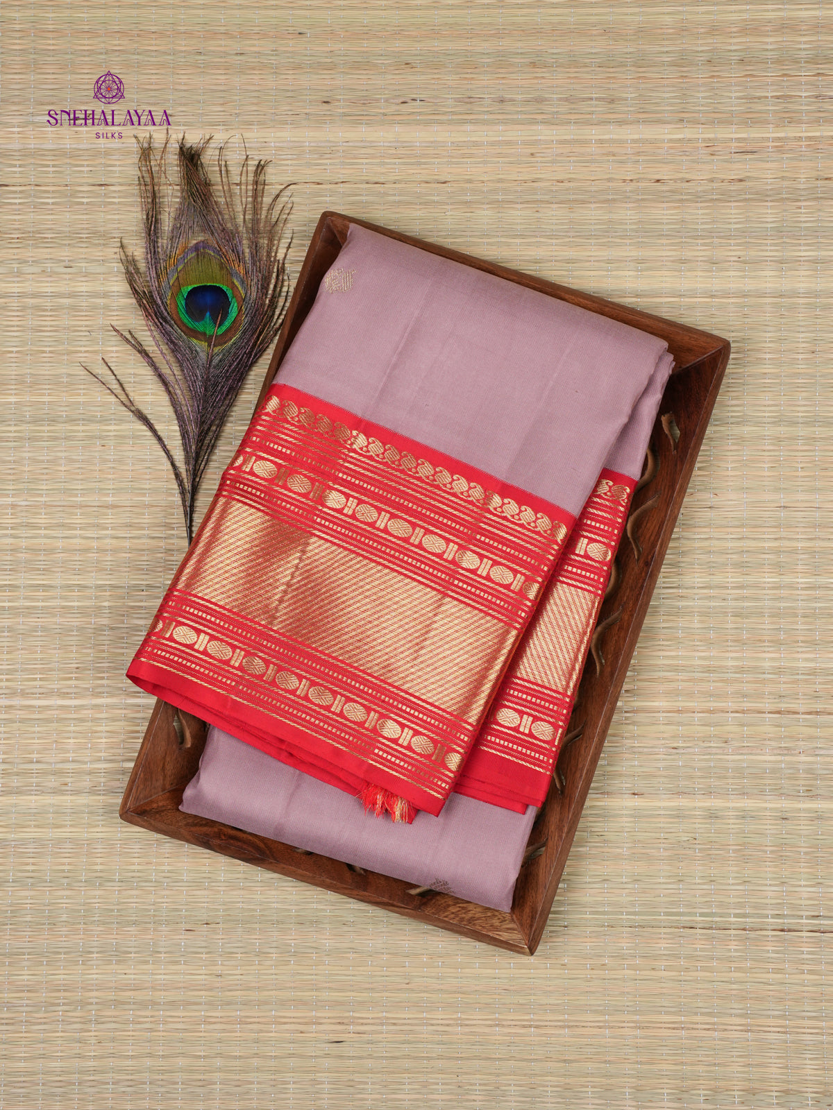 Lavender Kanjiavaram Silk Saree