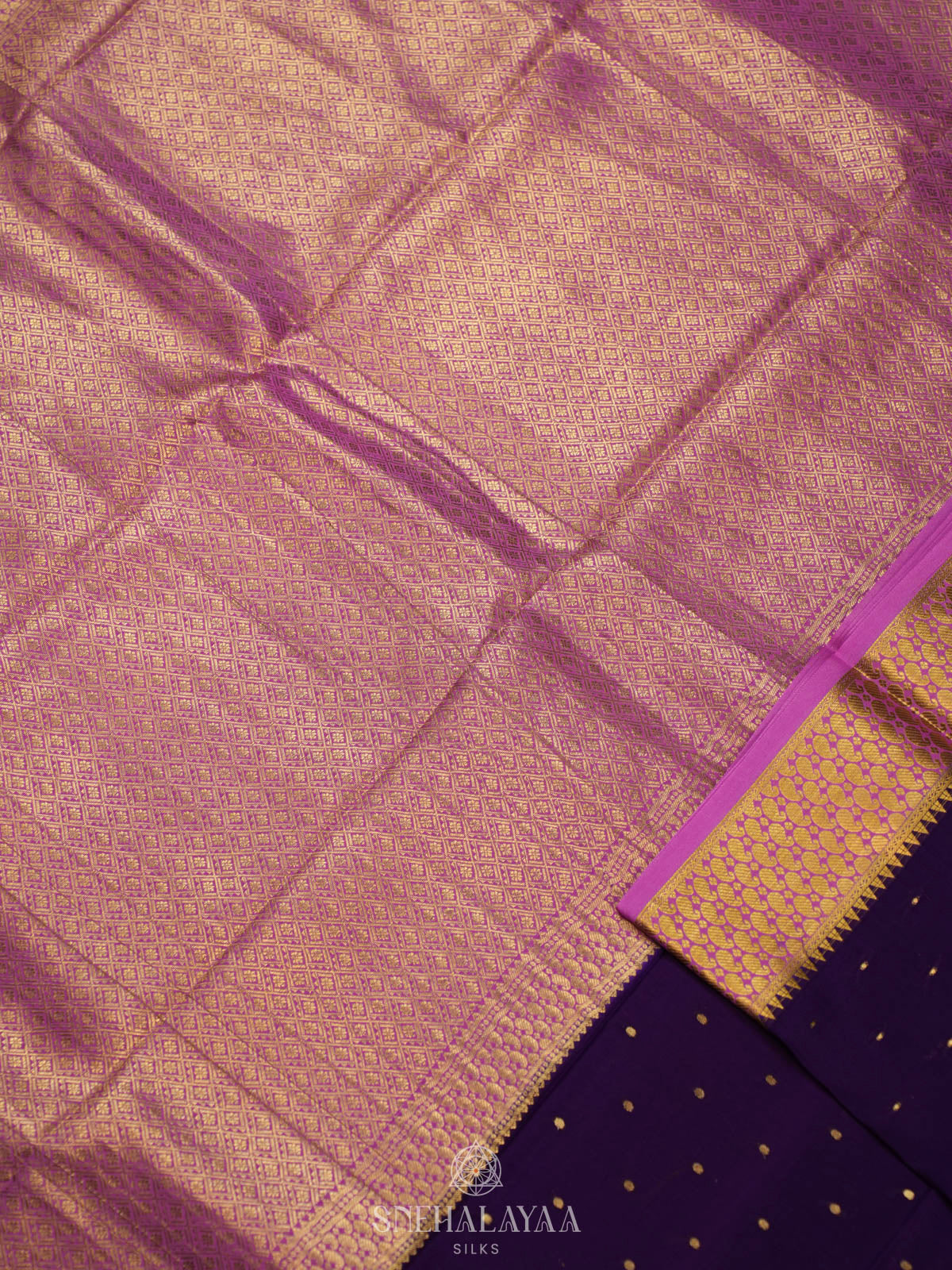 Purple Mysore Silk Saree