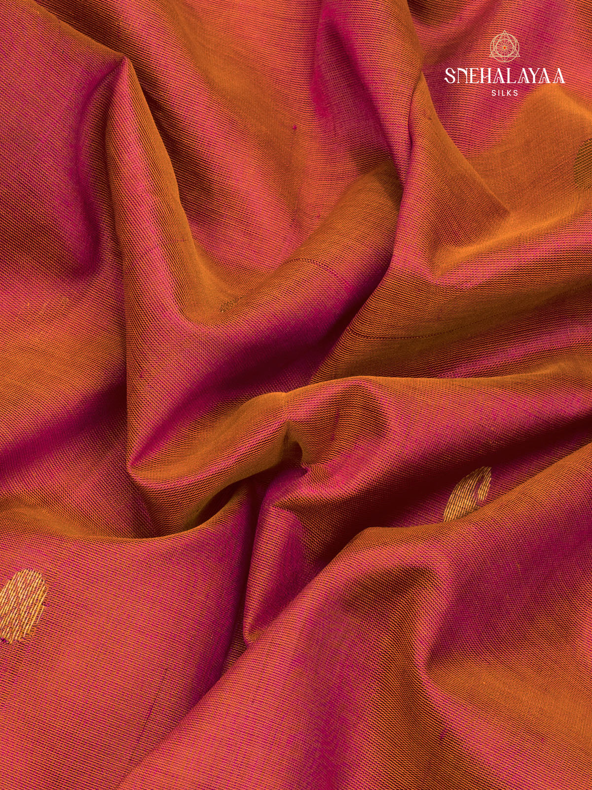 Rust Orange Kanchi Silk Cotton Saree