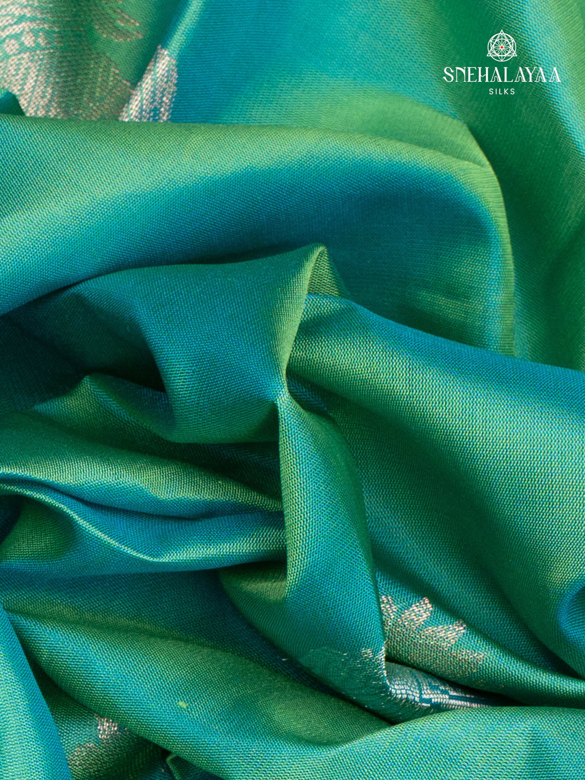 Peacock Blue Kanjivaram Silk Saree