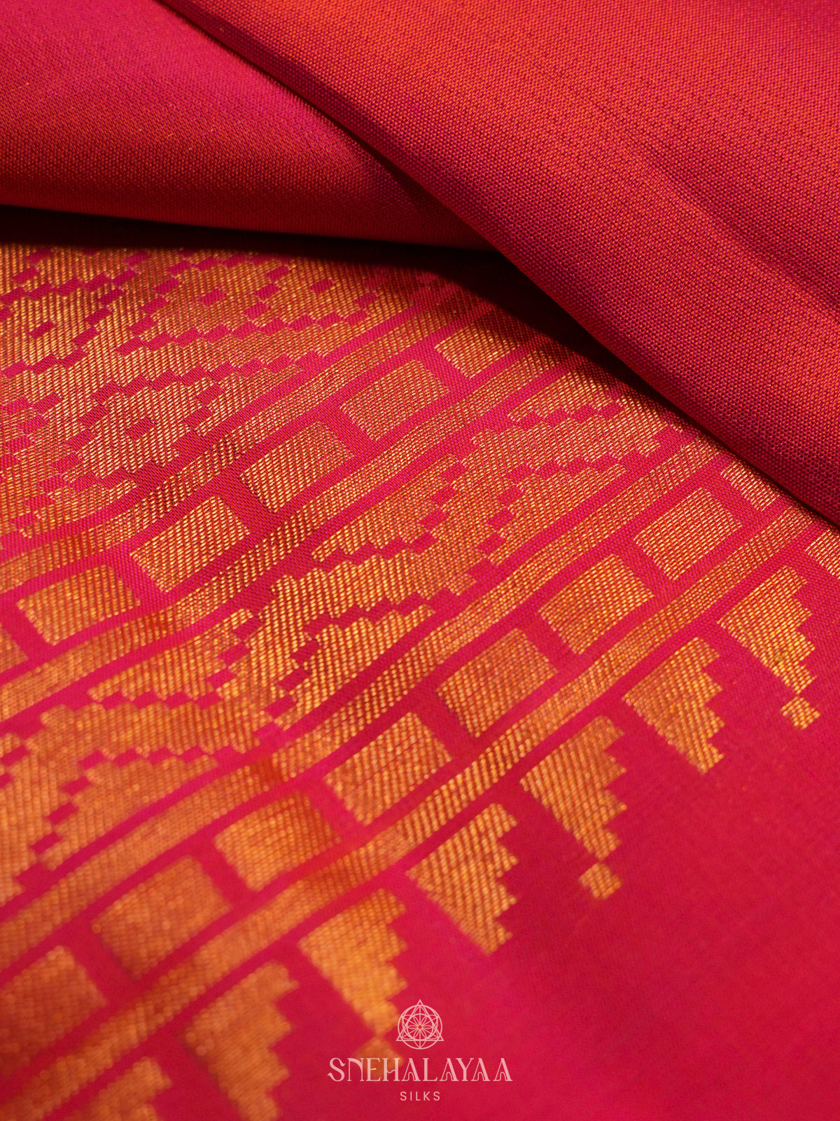 Ruby Red Kanjivaram Silk Saree