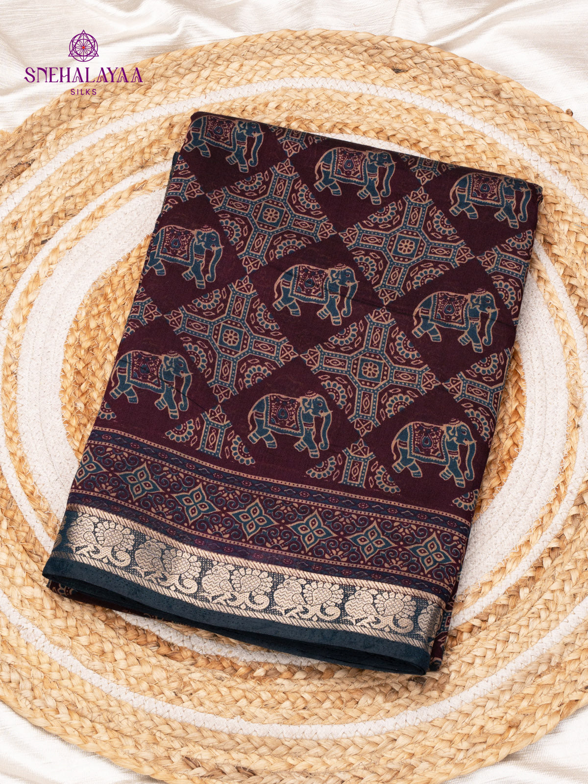 Burgundy Dola Silk Saree