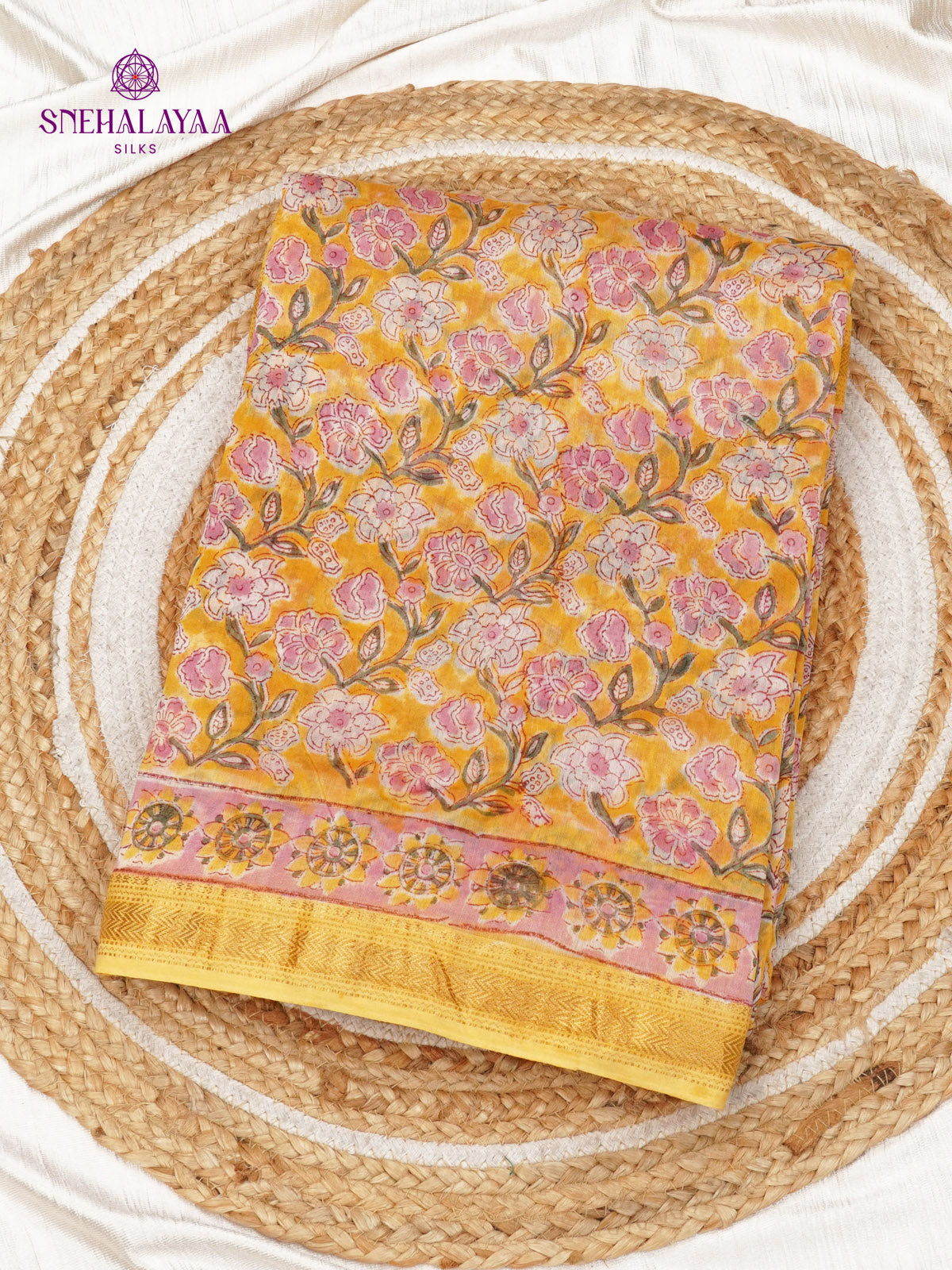 Yellow Chanderi Saree