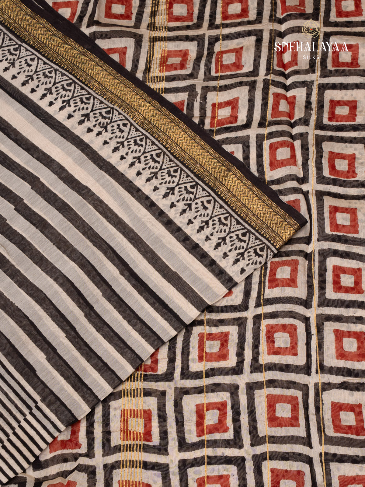 Cream Chanderi Saree