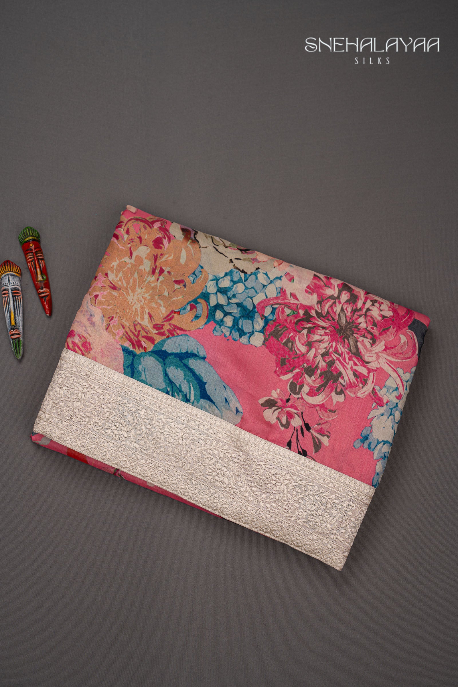 Punch Pink Semi Tussar Saree