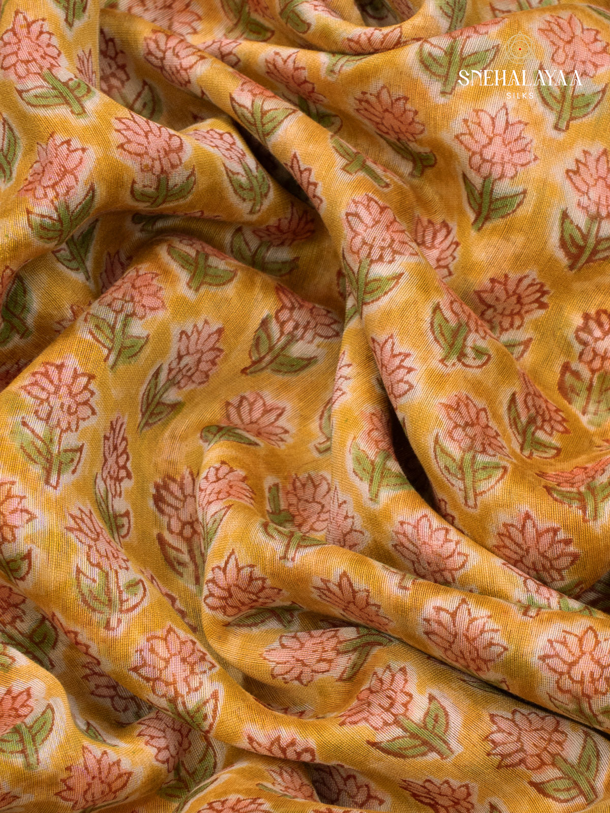 Mustard Yellow Chanderi Saree