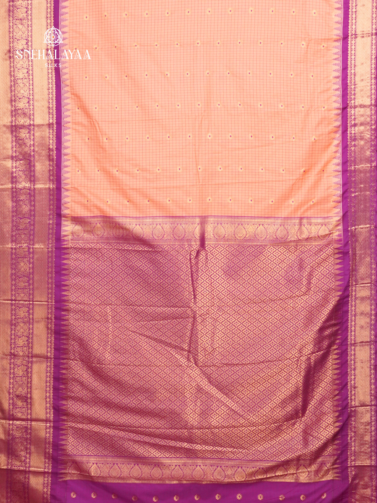 Pale Pink Gadwal Silk Saree