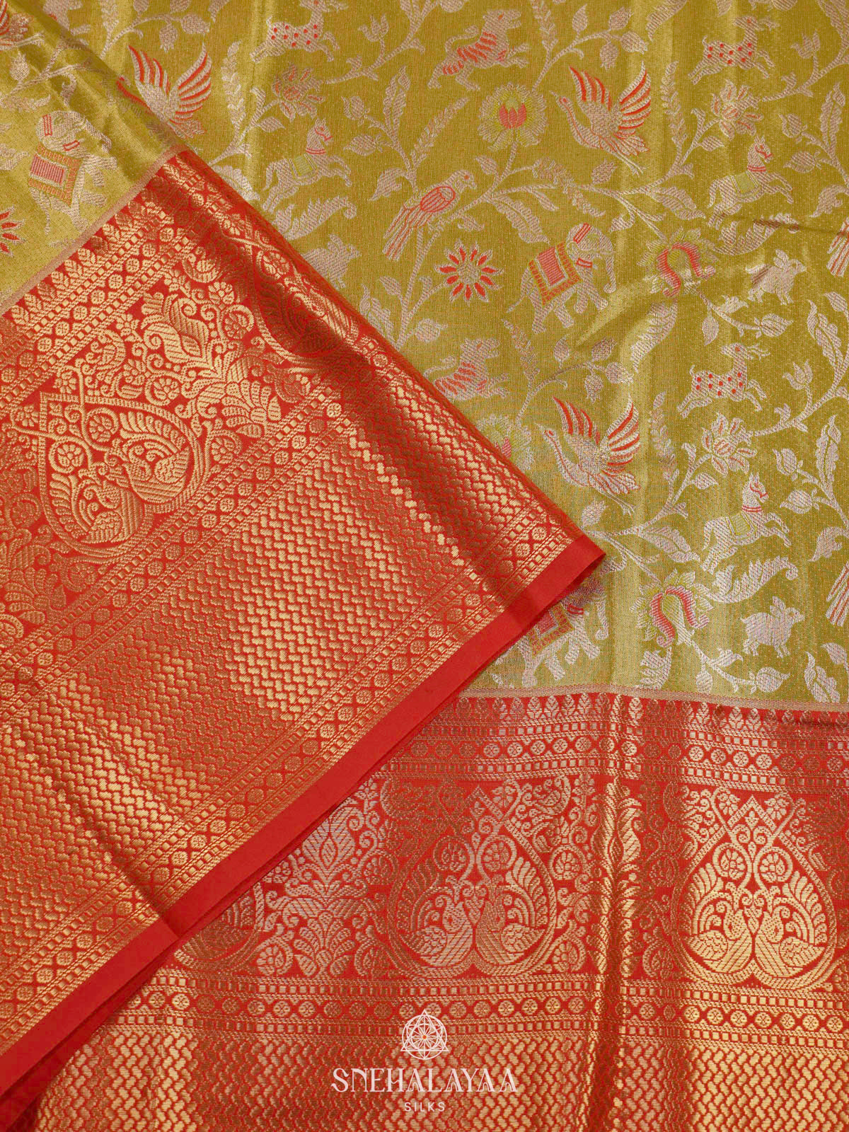 Yellow Art Silk Saree