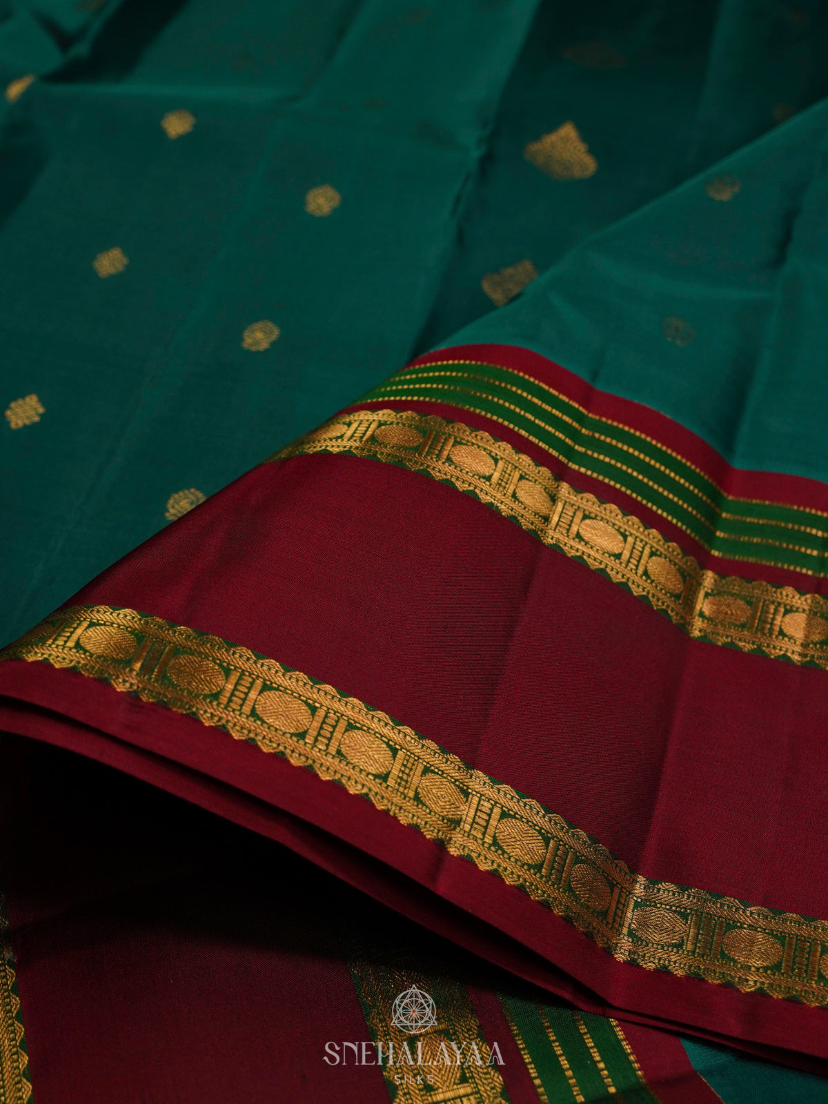 Forest Green Kanjivaram Silk Saree